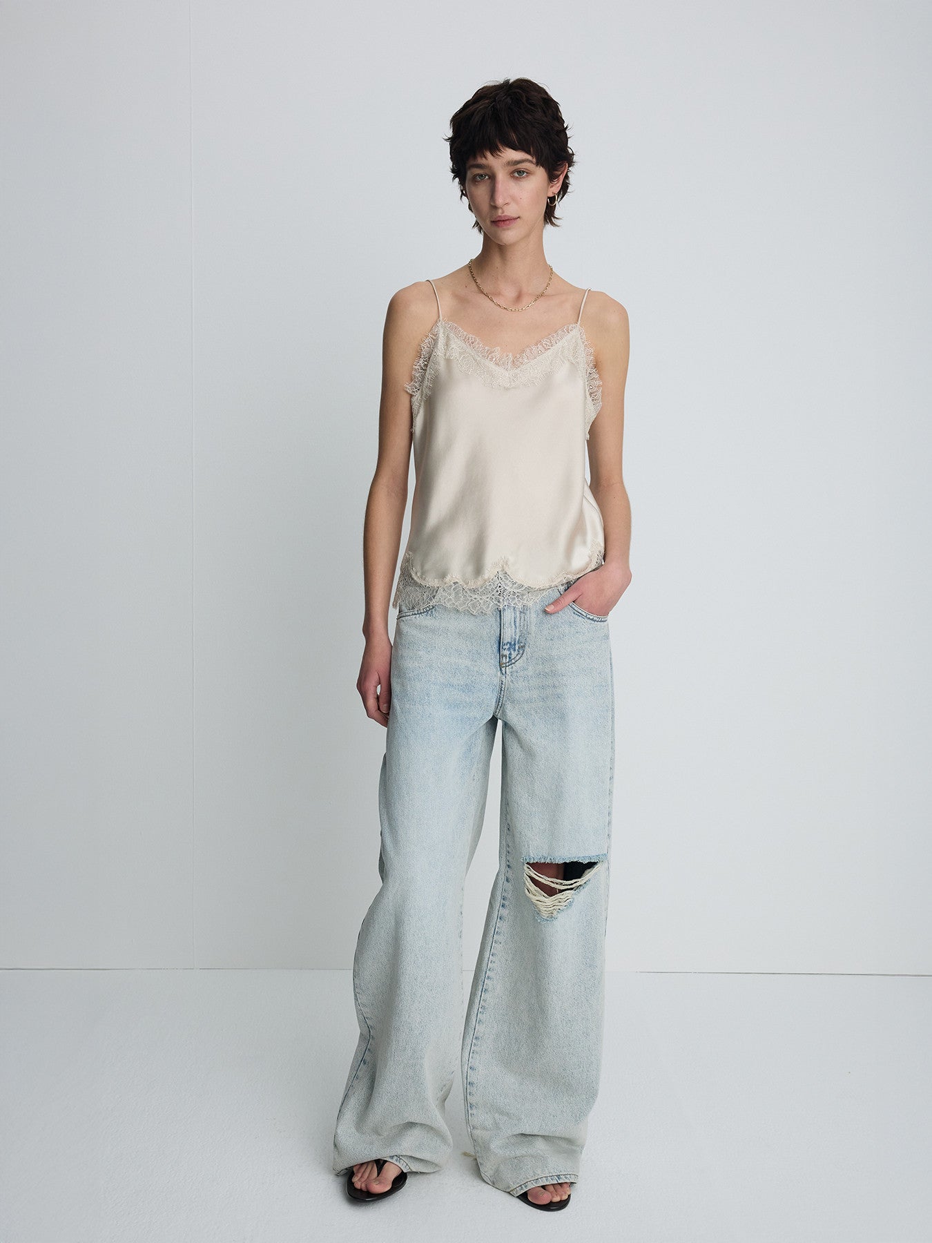 Tonywack - Distressed Wide-Leg Denim Jeans (Washed Light Blue) product image 6 | TRAB K-Fashion Australia