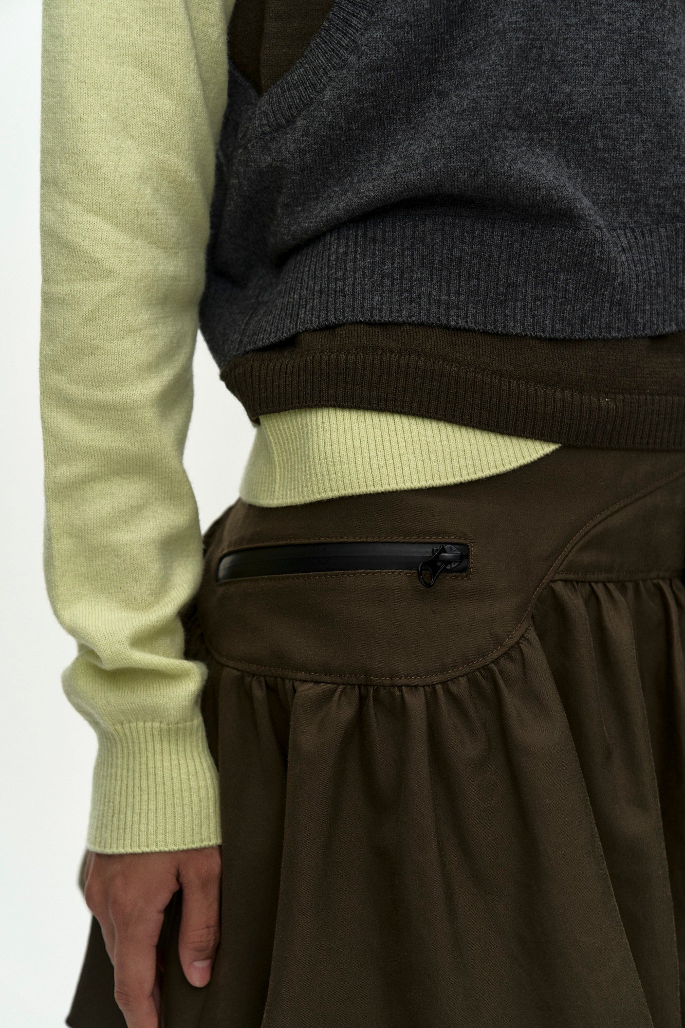 Andersson Bell - Tres Over Layered Sweater (Green) product image 6 | TRAB K-Fashion Australia