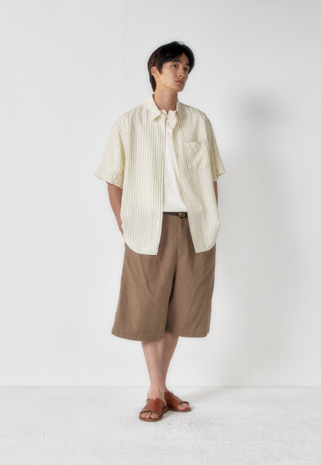 Art if acts - Wrinkle Rayon Half Shirt (Cream/Liberty Blue) product image 5 | TRAB K-Fashion Australia