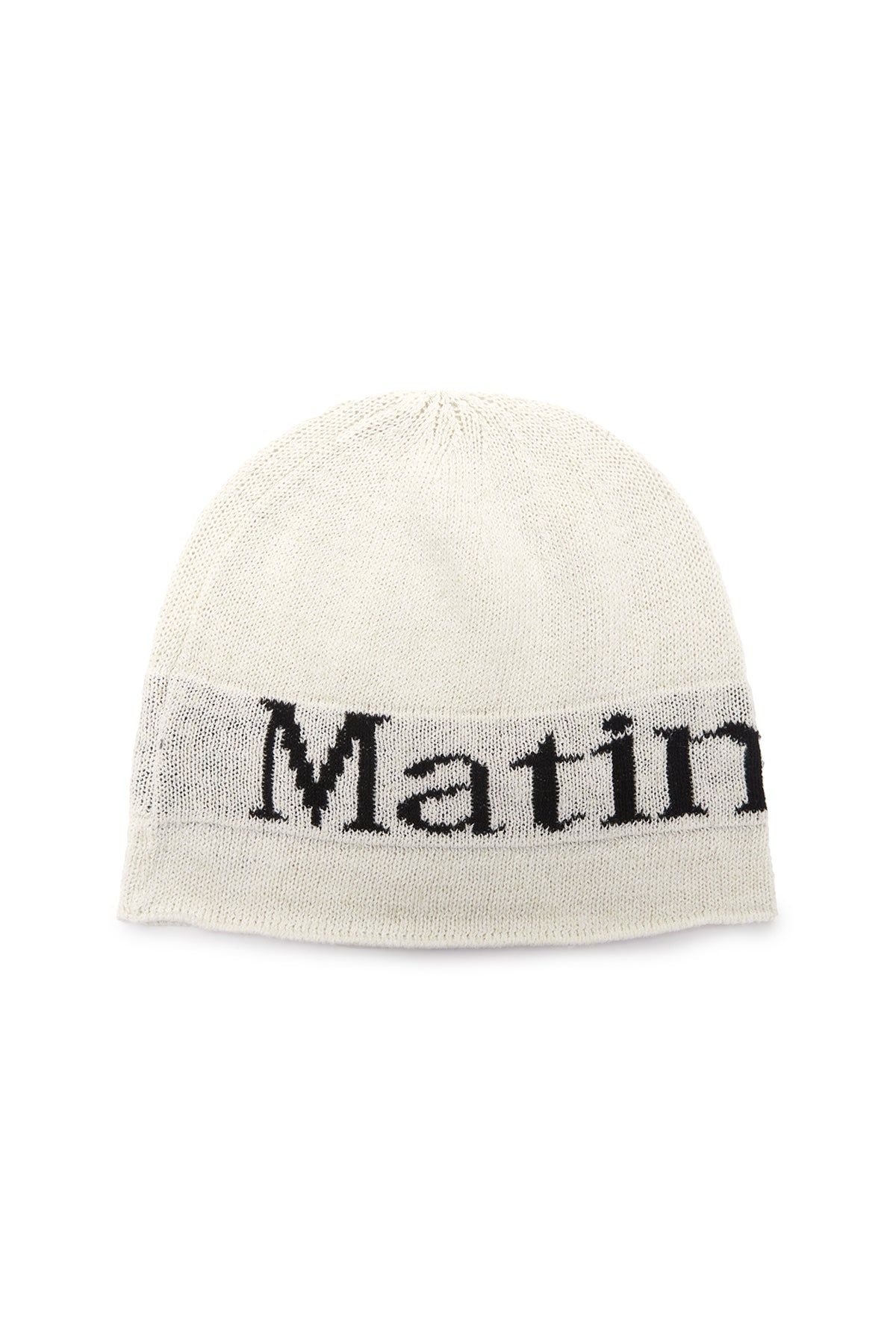 Matin Kim - Logo Linen Short Beanie (White) product image 1 | TRAB K-Fashion Australia