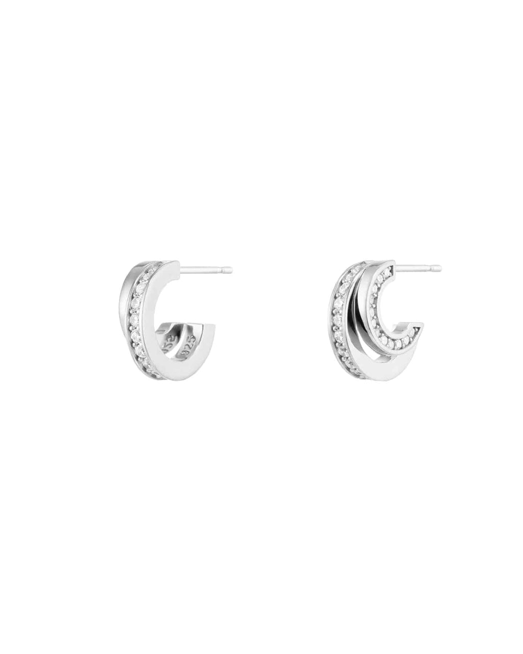 Numbering - Double Line Pave Hoop Earrings #3126 product image 7 | TRAB K-Fashion Australia