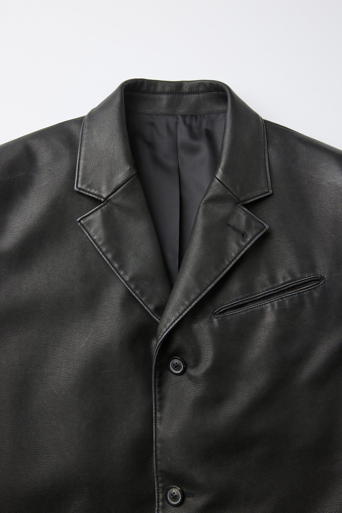 Coor - Washed Fake Leather Blazer (Washed Black) product image 5 | TRAB K-Fashion Australia