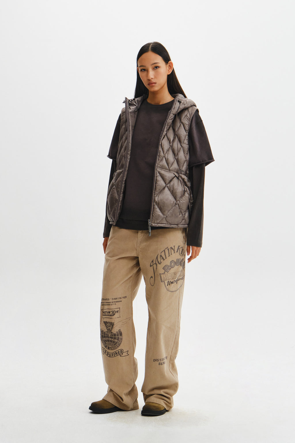 Matin Kim - Mix Quilted Light Down Vest (Grey) product image 12 | TRAB K-Fashion Australia