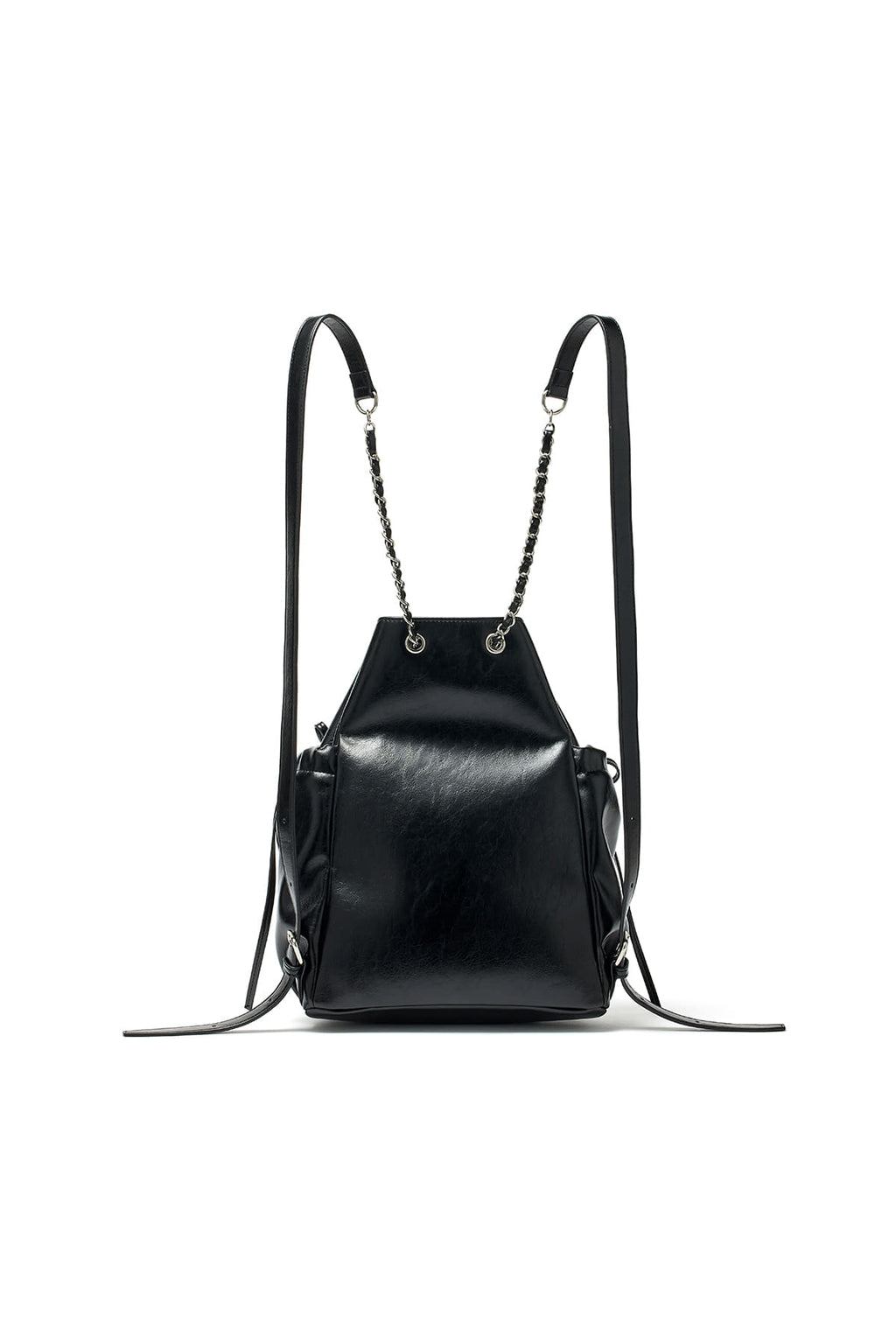 Matin Kim - Draw String Ribbon Back Pack (Black) product image 3 | TRAB K-Fashion Australia