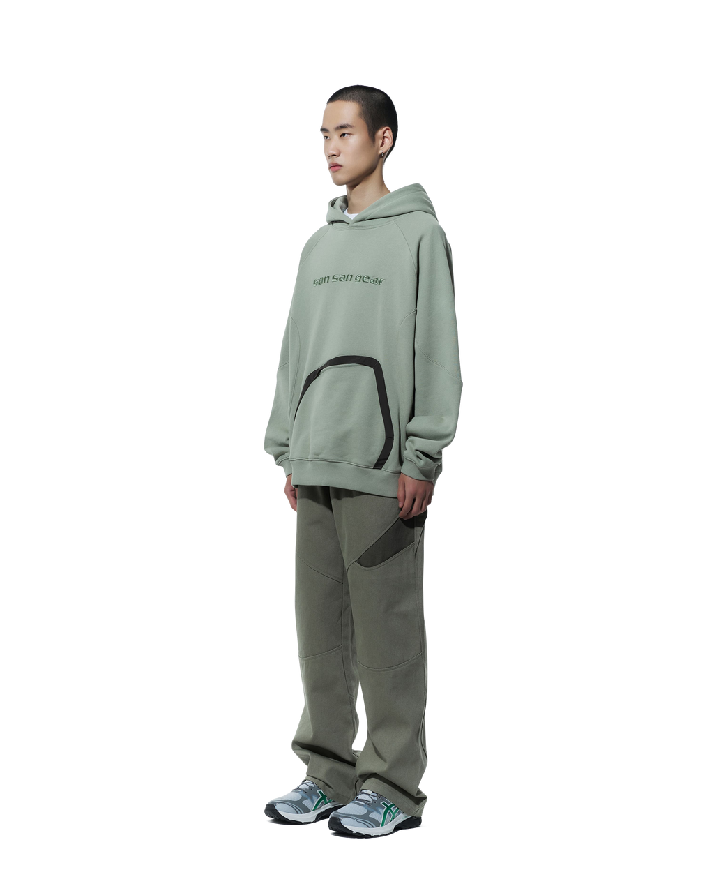 San San Gear - Nylon Pocket Hoodie (Light Green) product image 2 | TRAB K-Fashion Australia