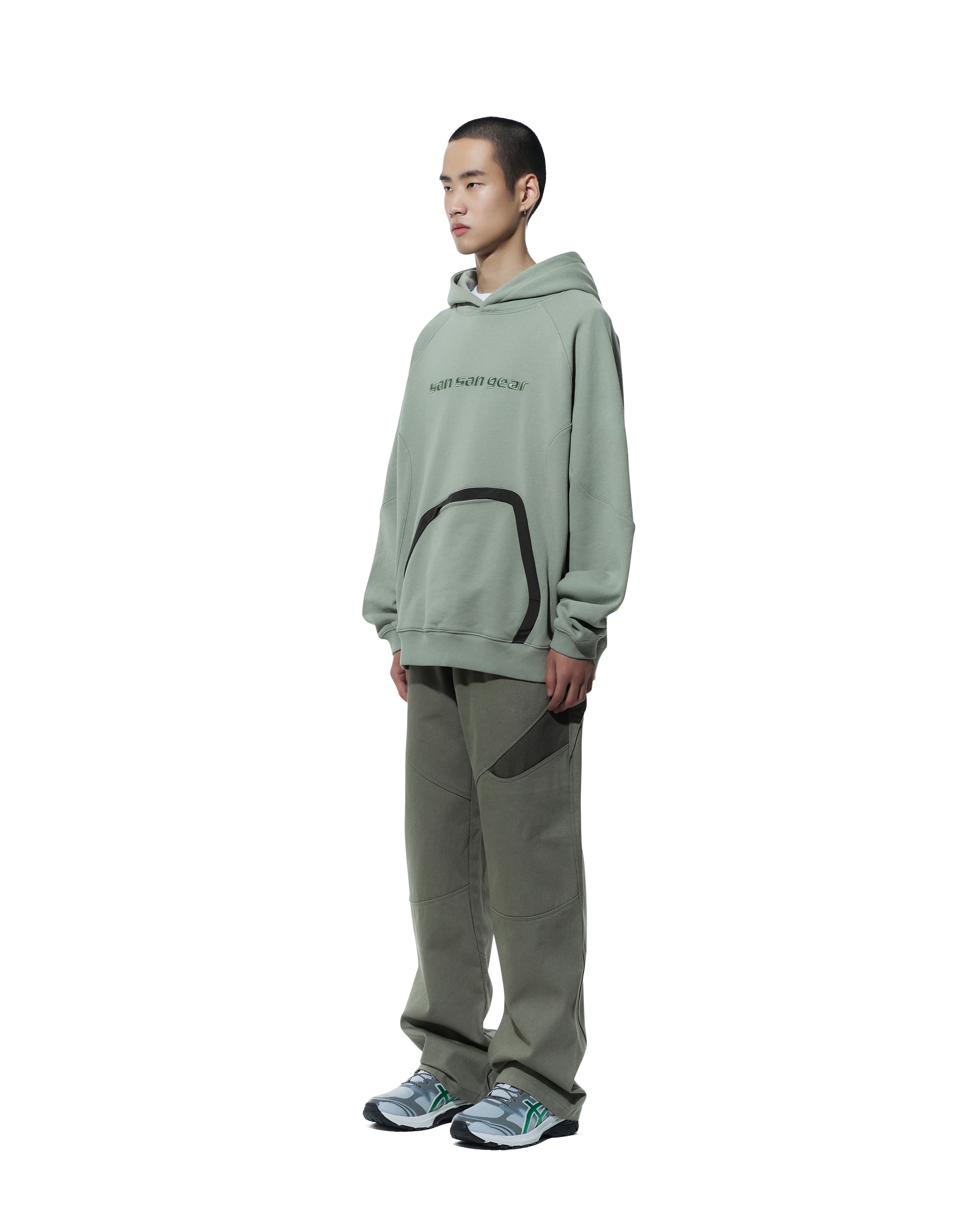 San San Gear - Nylon Pocket Hoodie (Light Green) product image 2 | TRAB K-Fashion Australia