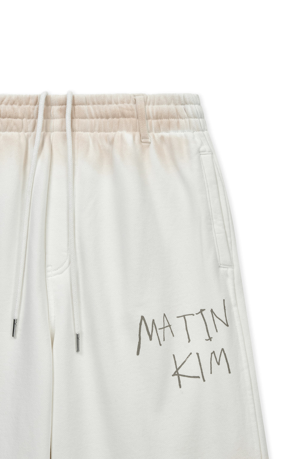 Matin Kim - Vintage Washed Logo Sweatpants (Ivory) product image 3 | TRAB K-Fashion Australia