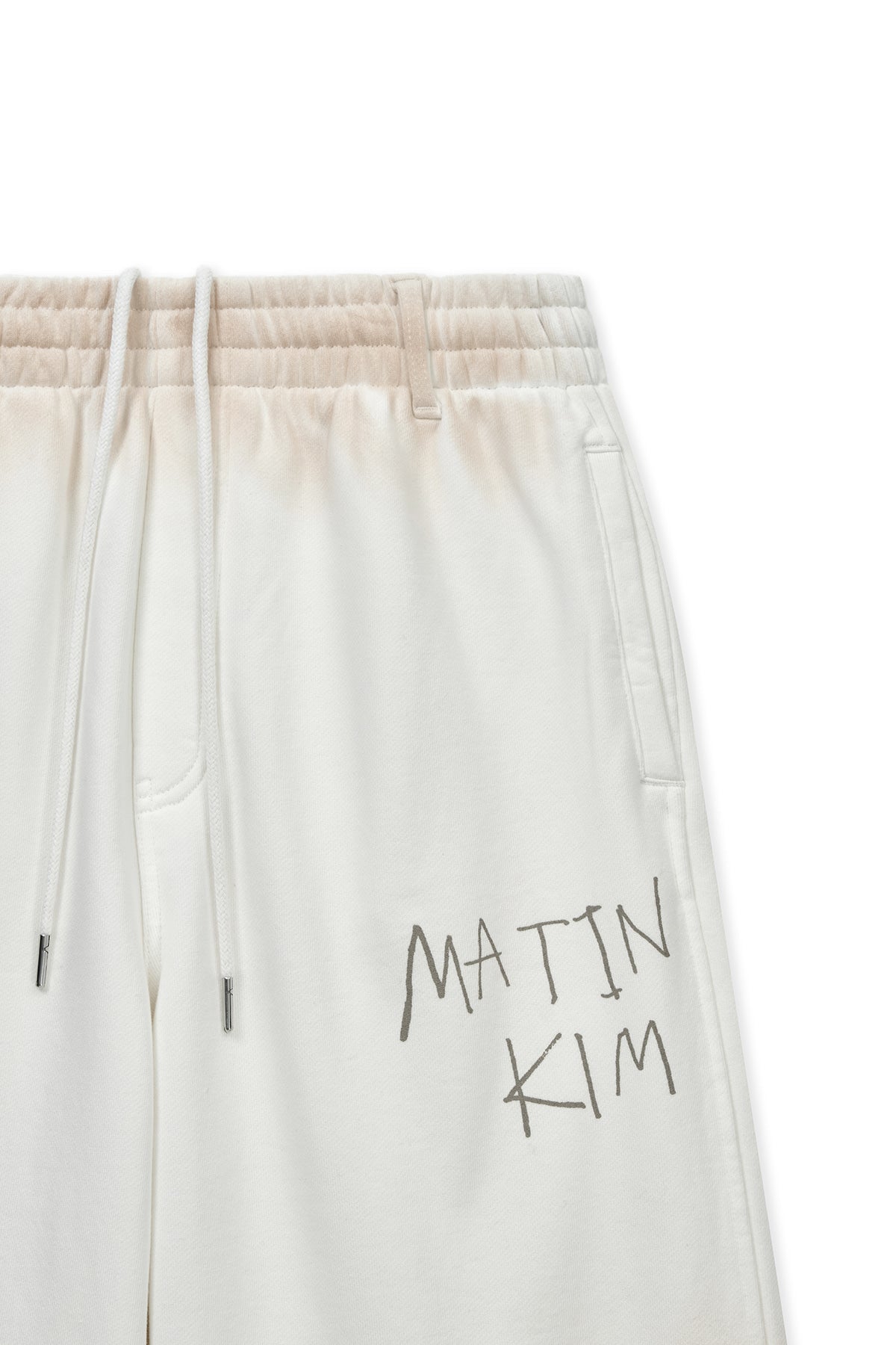 Matin Kim - Vintage Washed Logo Sweatpants (Ivory) product image 3 | TRAB K-Fashion Australia