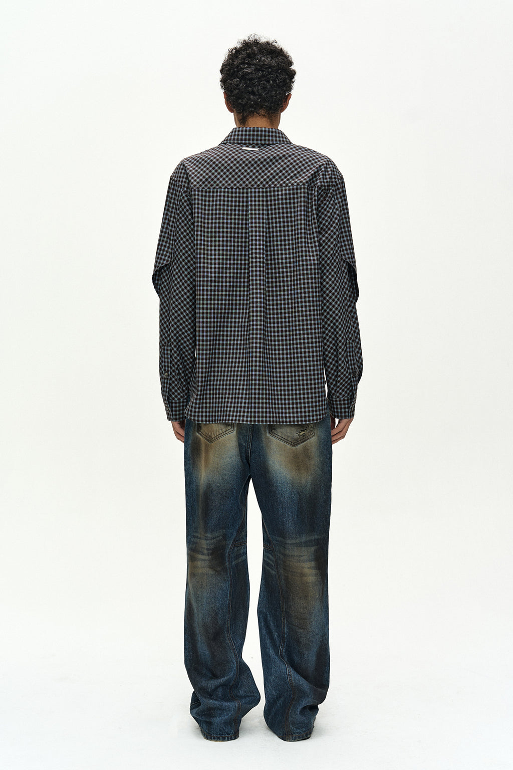 Andersson Bell - Maey Check Layered Shirt (brown/blue) (Brown/Blue) product image 4 | TRAB K-Fashion Australia
