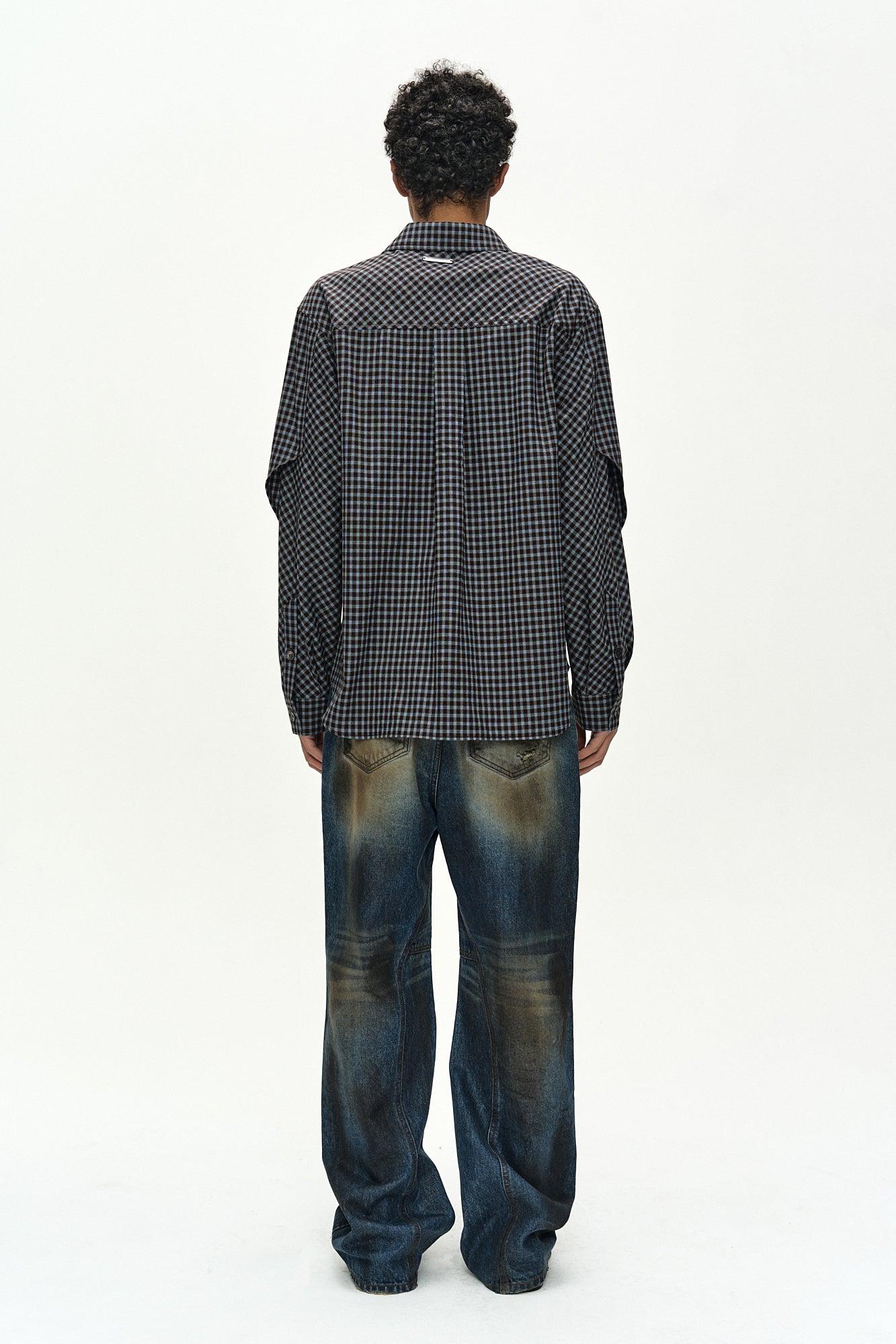 Andersson Bell - Maey Check Layered Shirt (brown/blue) (Brown/Blue) product image 4 | TRAB K-Fashion Australia