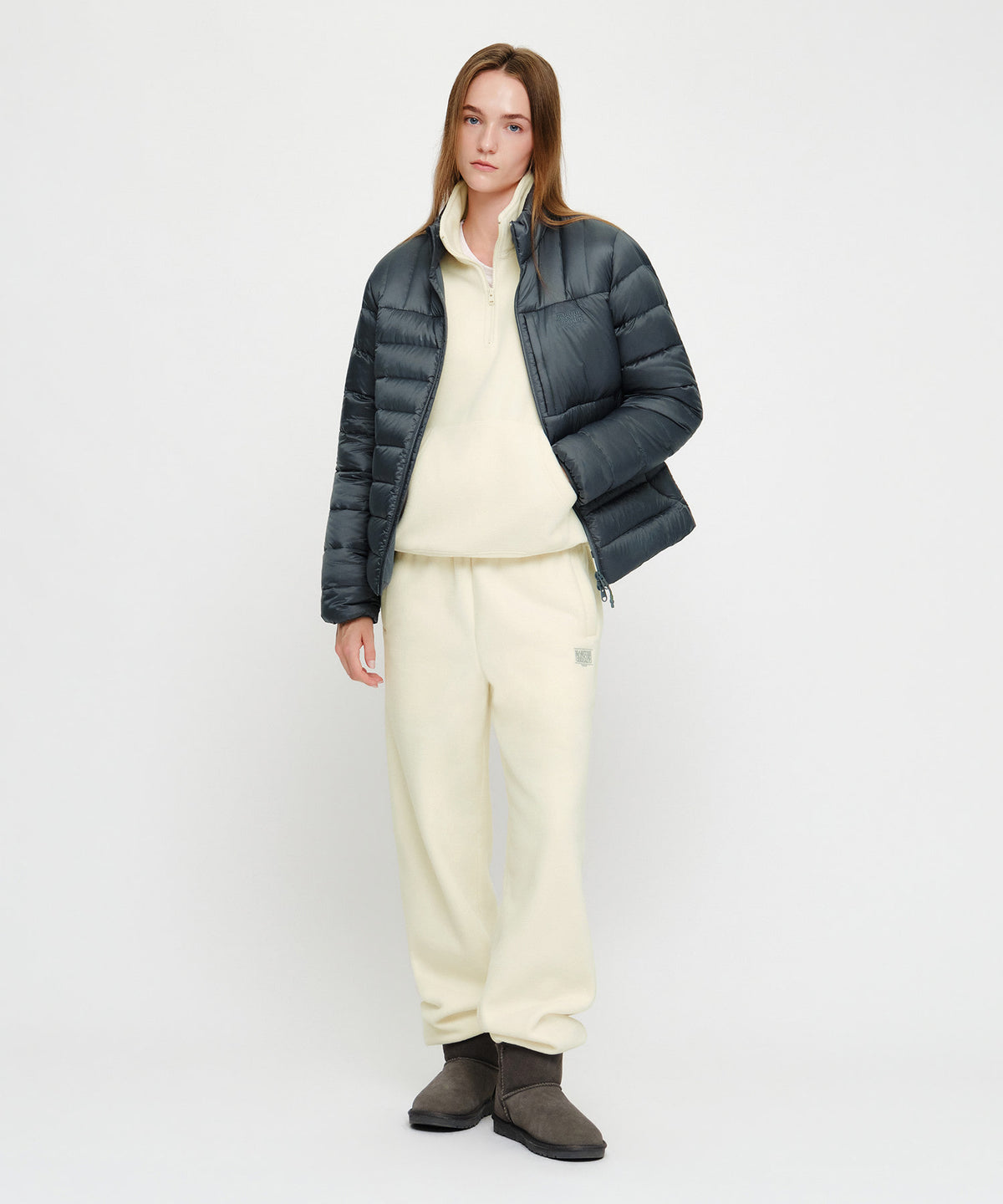 Marithe & Francois Girbaud - High Neck Lightweight Down Jacket (Cool Gray) product image 5 | TRAB K-Fashion Australia