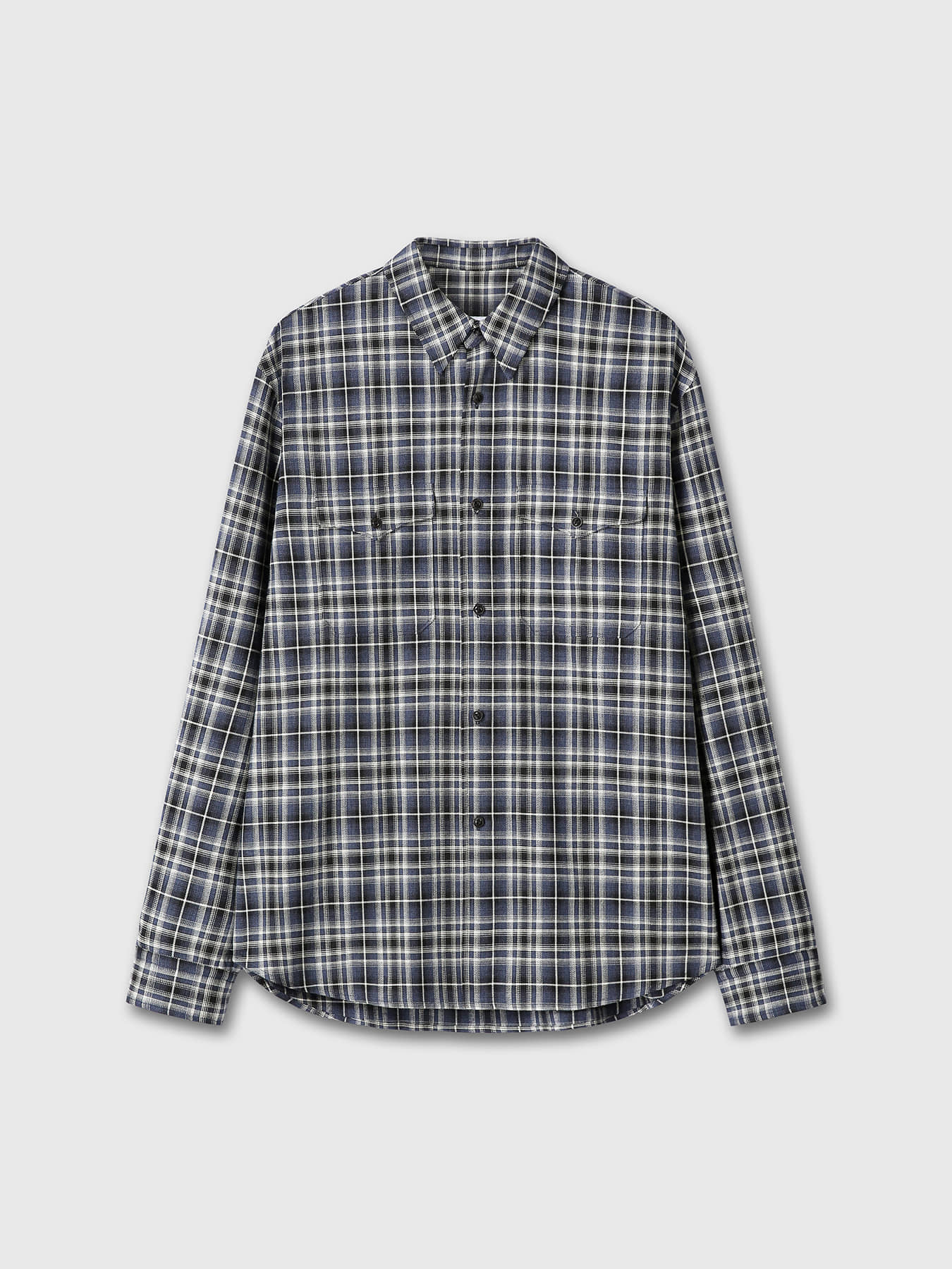 Tonywack - Checked Cotton Double Pocket Shirt (Blue) product image 8 | TRAB K-Fashion Australia