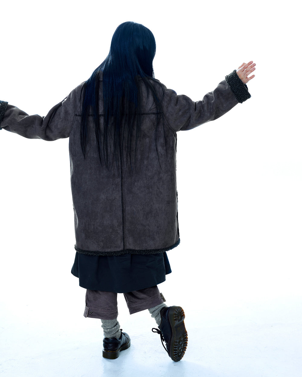 Coyseio - Round Collar Suede Jacket (Charcoal) product image 15 | TRAB K-Fashion Australia