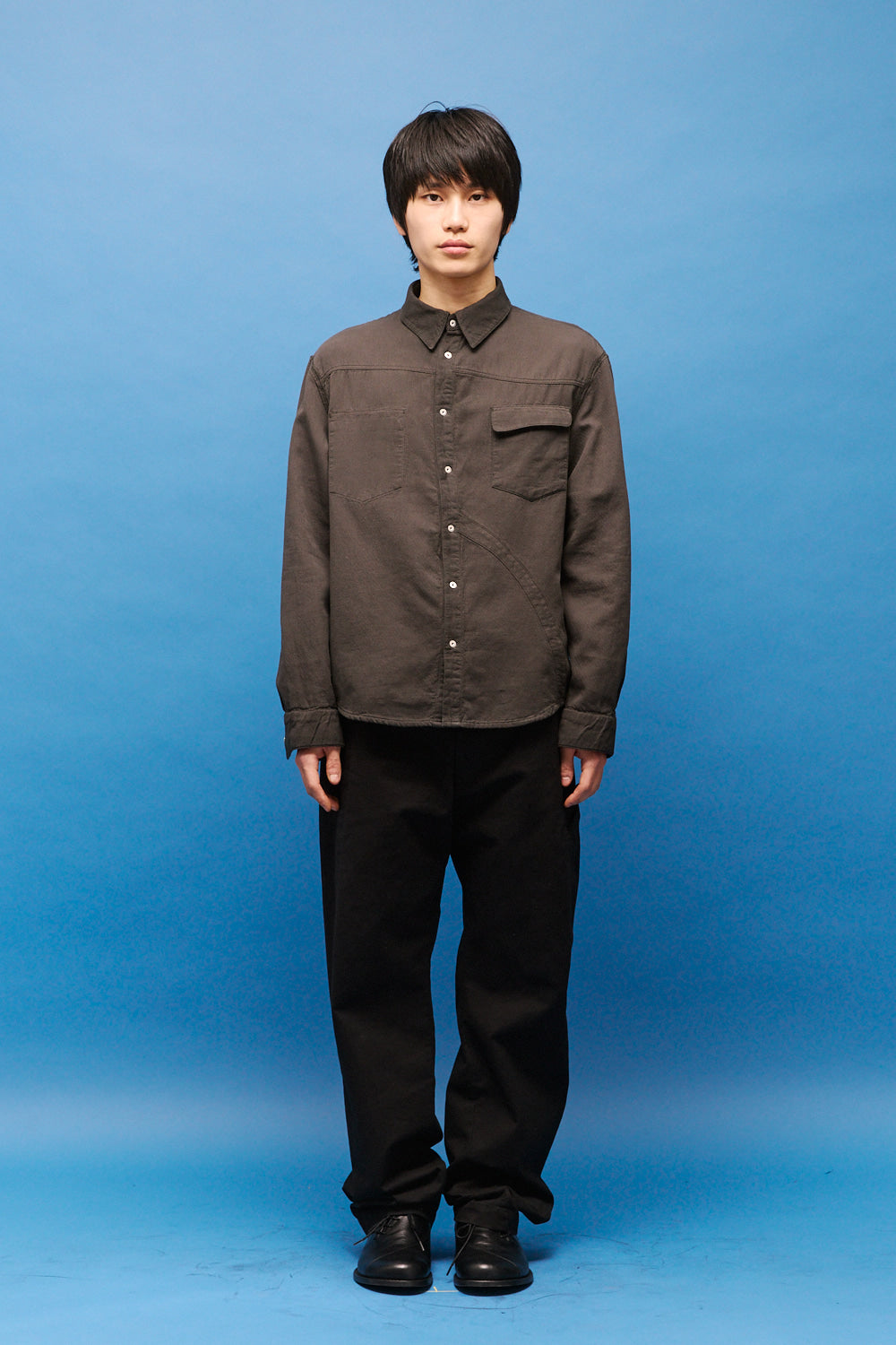 Hatchingroom - Reverse Western Shirt Gauze (Over Dyed Green Charcoal) product image 14 | TRAB K-Fashion Australia