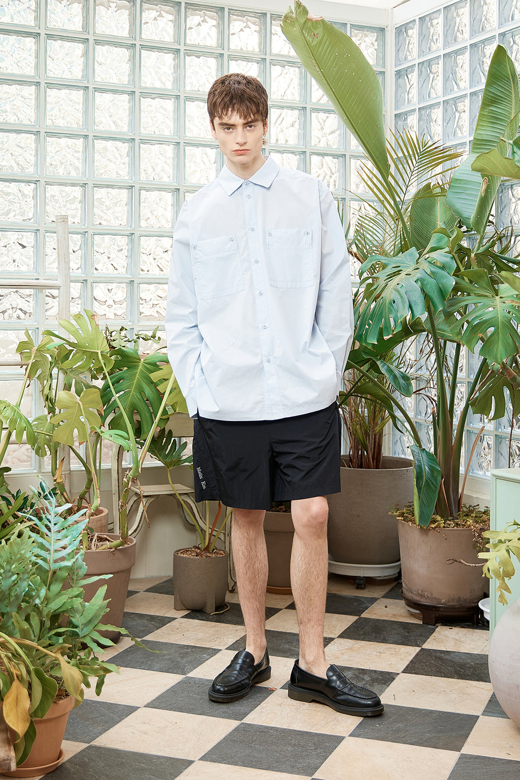 Matin Kim - Pocket Foldover Shirt (Light Blue) product image 10 | TRAB K-Fashion Australia