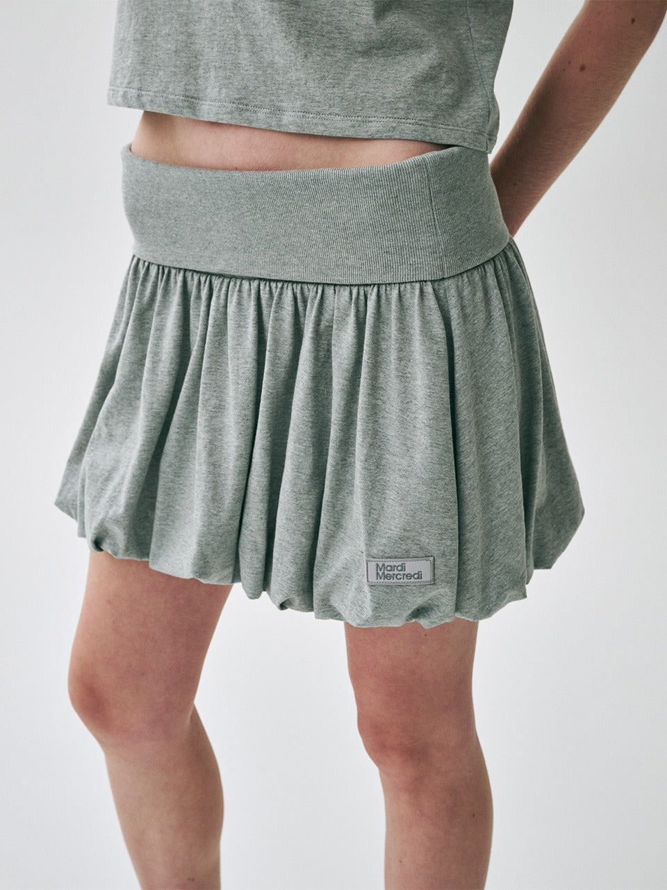 Mardi Mercredi - Volume Mini Skirt (Grey) product image 1 | TRAB K-Fashion Australia