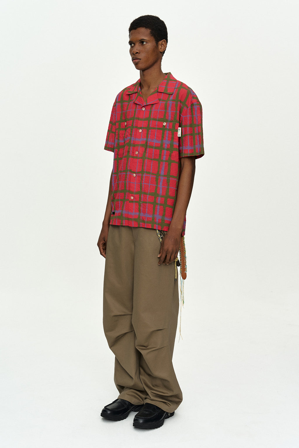 Andersson Bell - Rothko Open Collar Shirt (Red) product image 2 | TRAB K-Fashion Australia