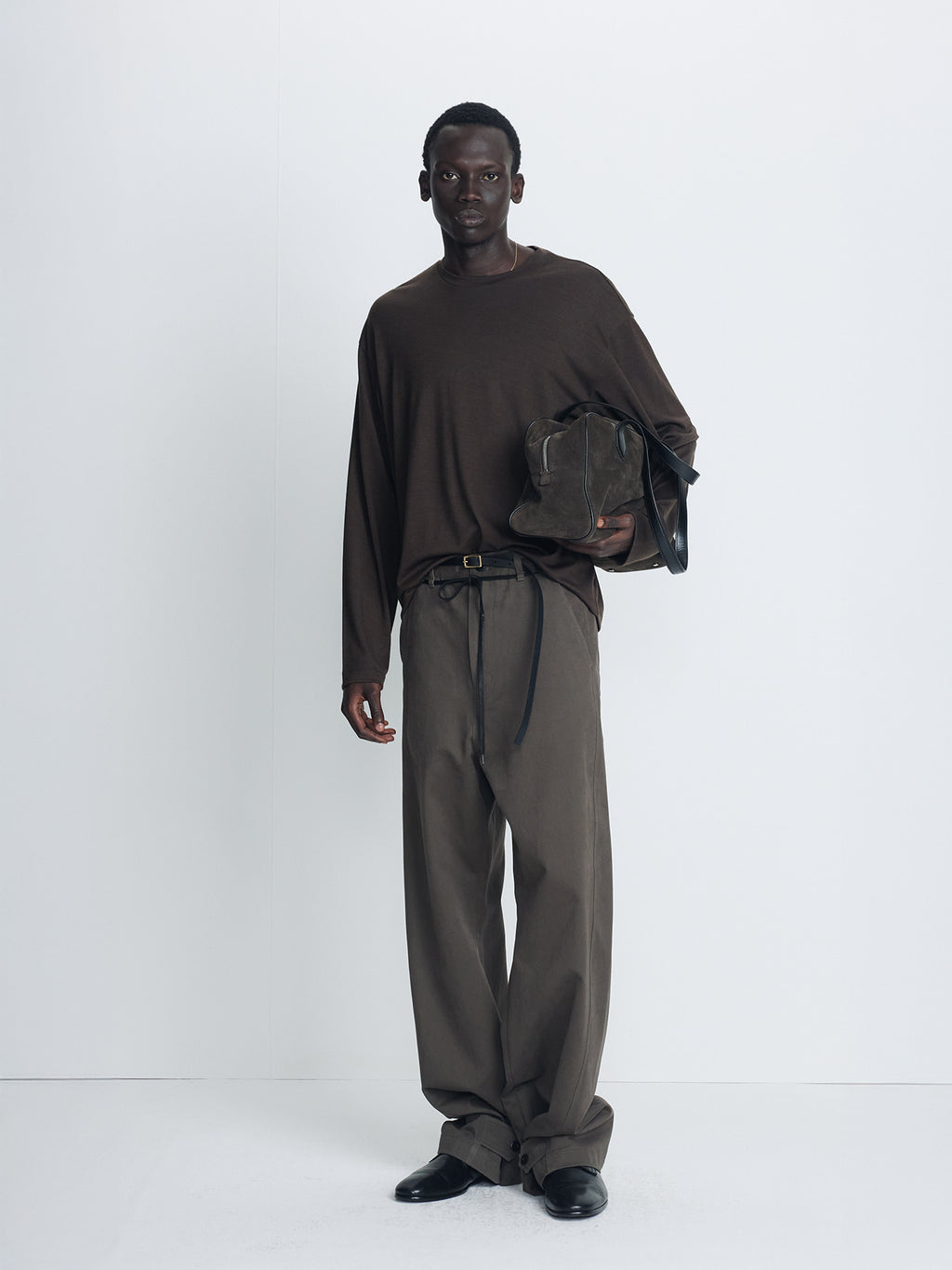 Tonywack - Brushed Cotton Drill Relaxed String Pants (Olive) product image 1 | TRAB K-Fashion Australia