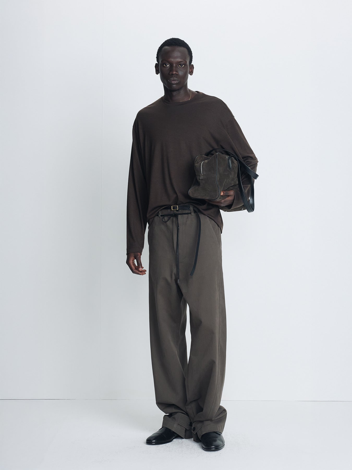 Tonywack - Brushed Cotton Drill Relaxed String Pants (Olive) product image 1 | TRAB K-Fashion Australia