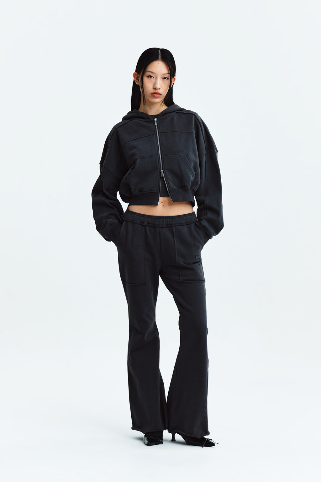Matin Kim - Cut Out Detail Sweatpants (Charcoal) product image 8 | TRAB K-Fashion Australia