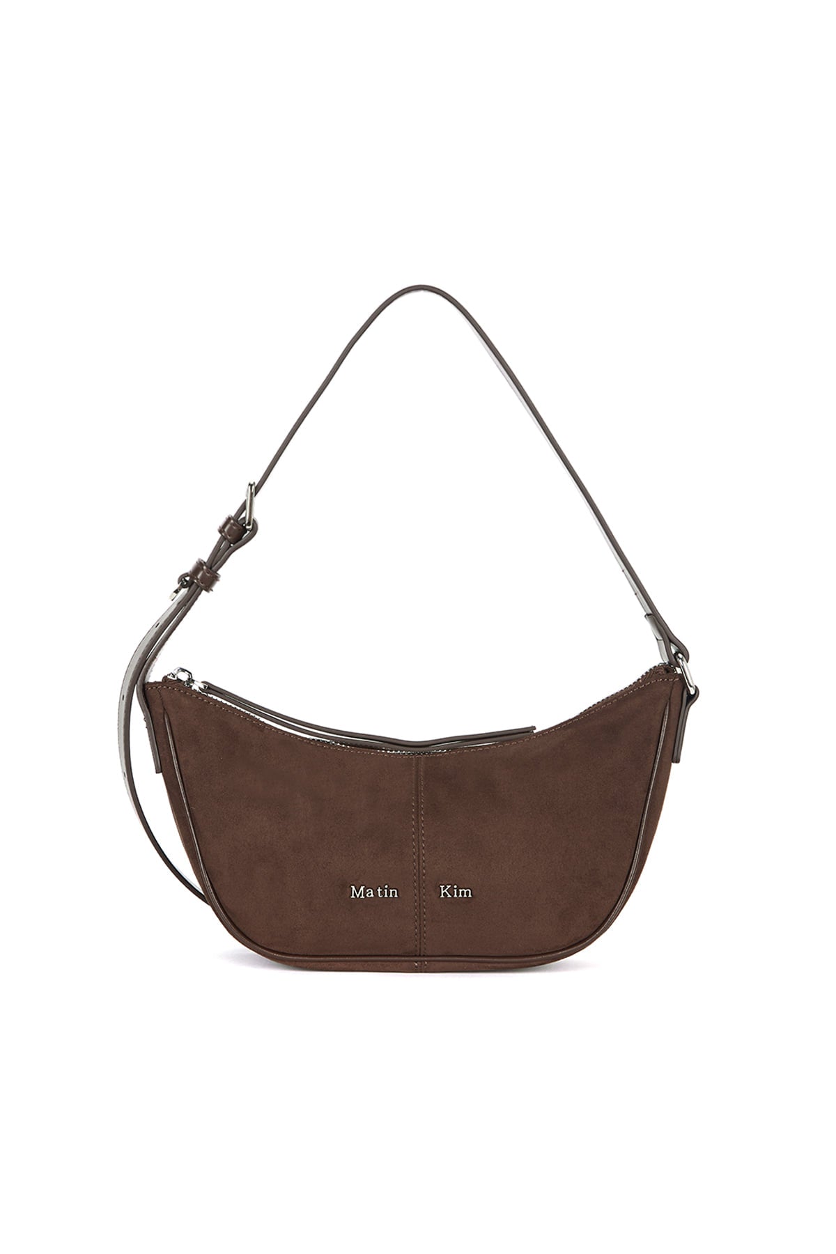 Matin Kim - Suede Mini Arc Hobo Bag (Brown) product image 1 | TRAB K-Fashion Australia