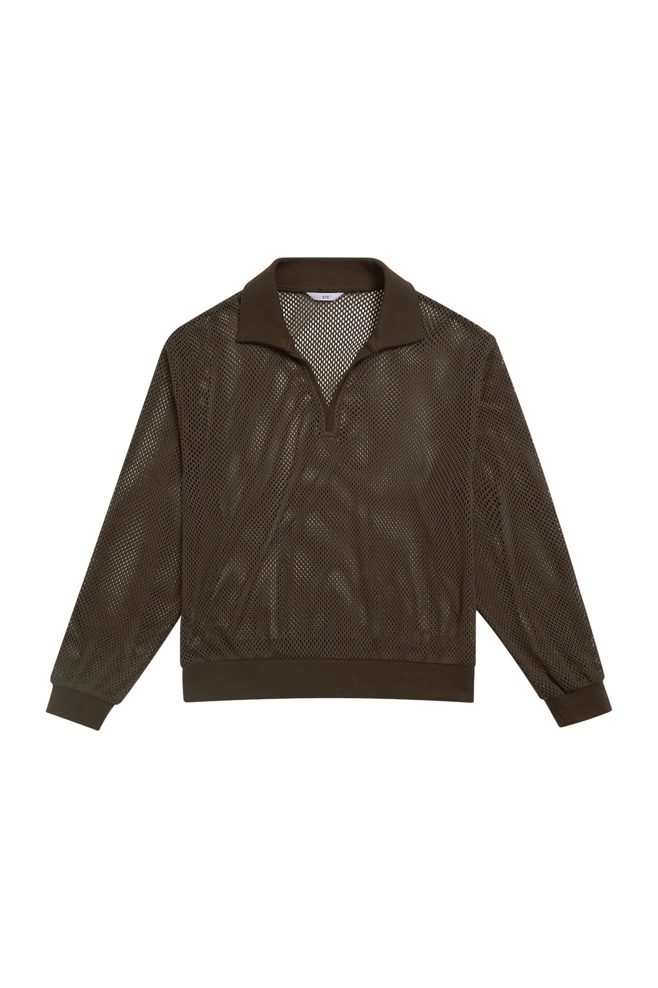 STU - Net V-Neck Collar Knit (Brown) product image 18 | TRAB K-Fashion Australia