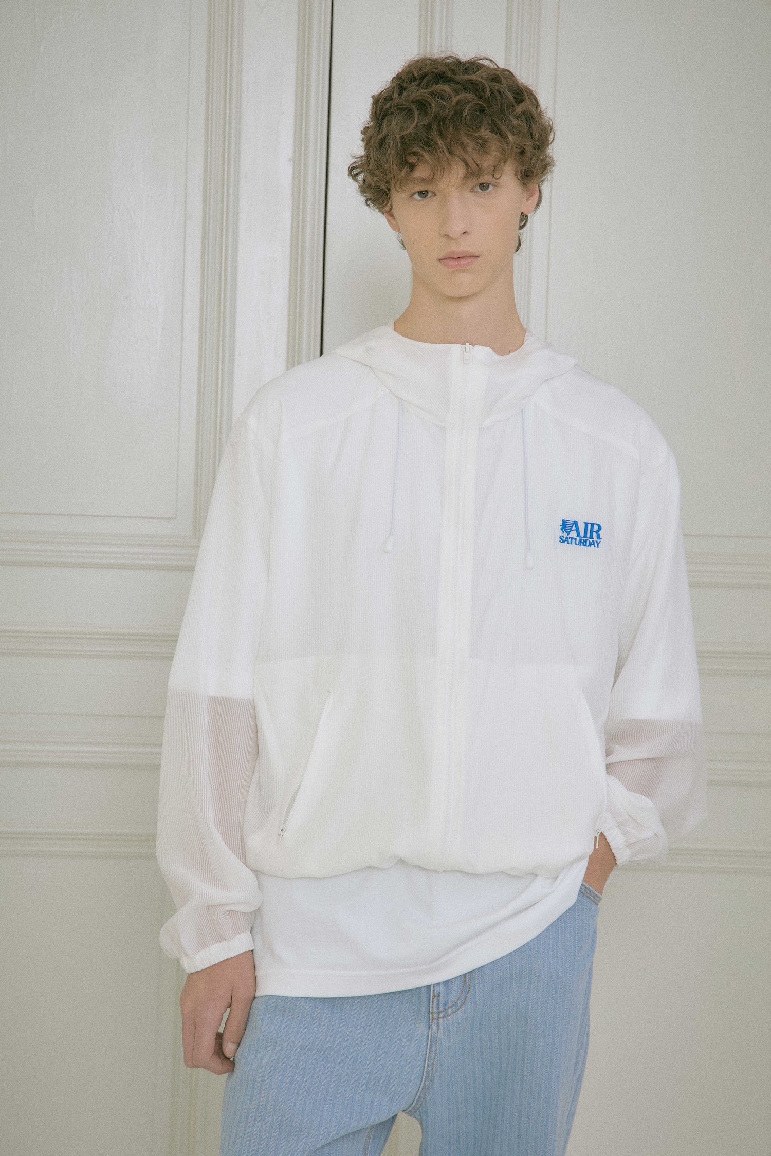 Stu - Stripe Windbreaker (White) product image 6 | TRAB K-Fashion Australia