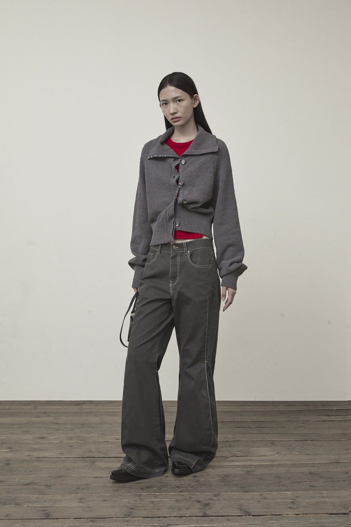 Matin Kim - Side Pintuck Point Pants (Charcoal) product image 10 | TRAB K-Fashion Australia