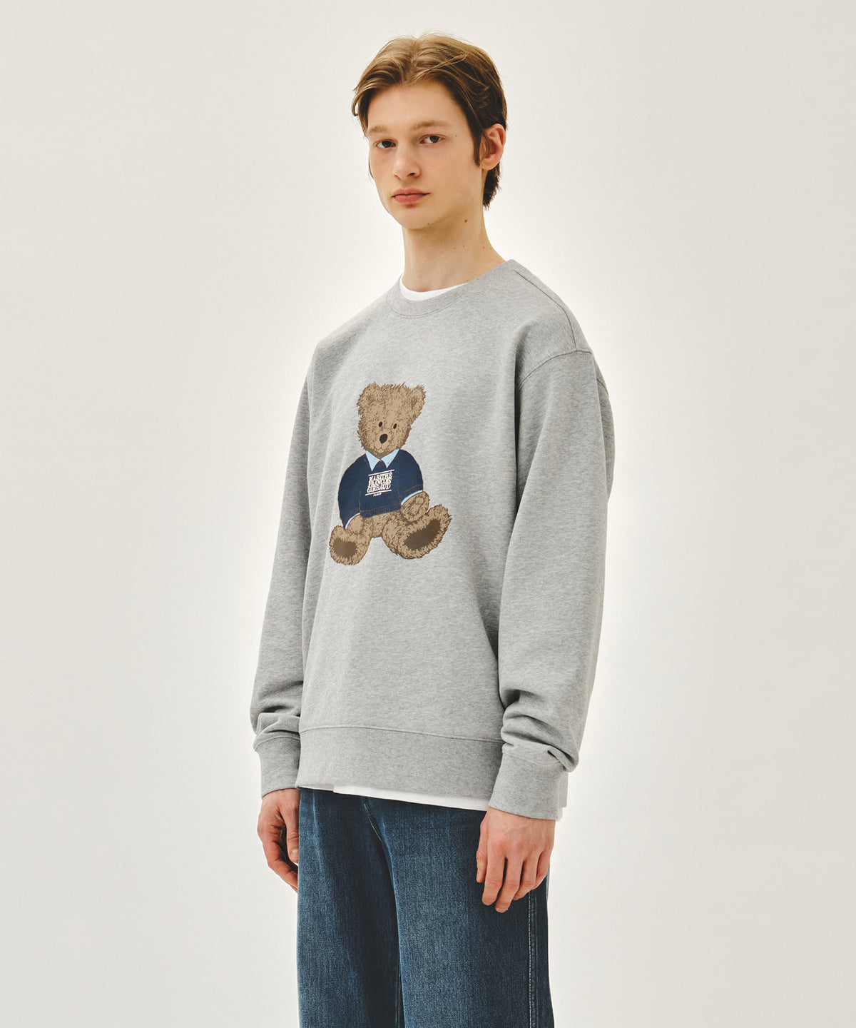 Marithe & Francois Girbaud - Doodle Bear Sweatshirt (Heather Gray) product image 2 | TRAB K-Fashion Australia