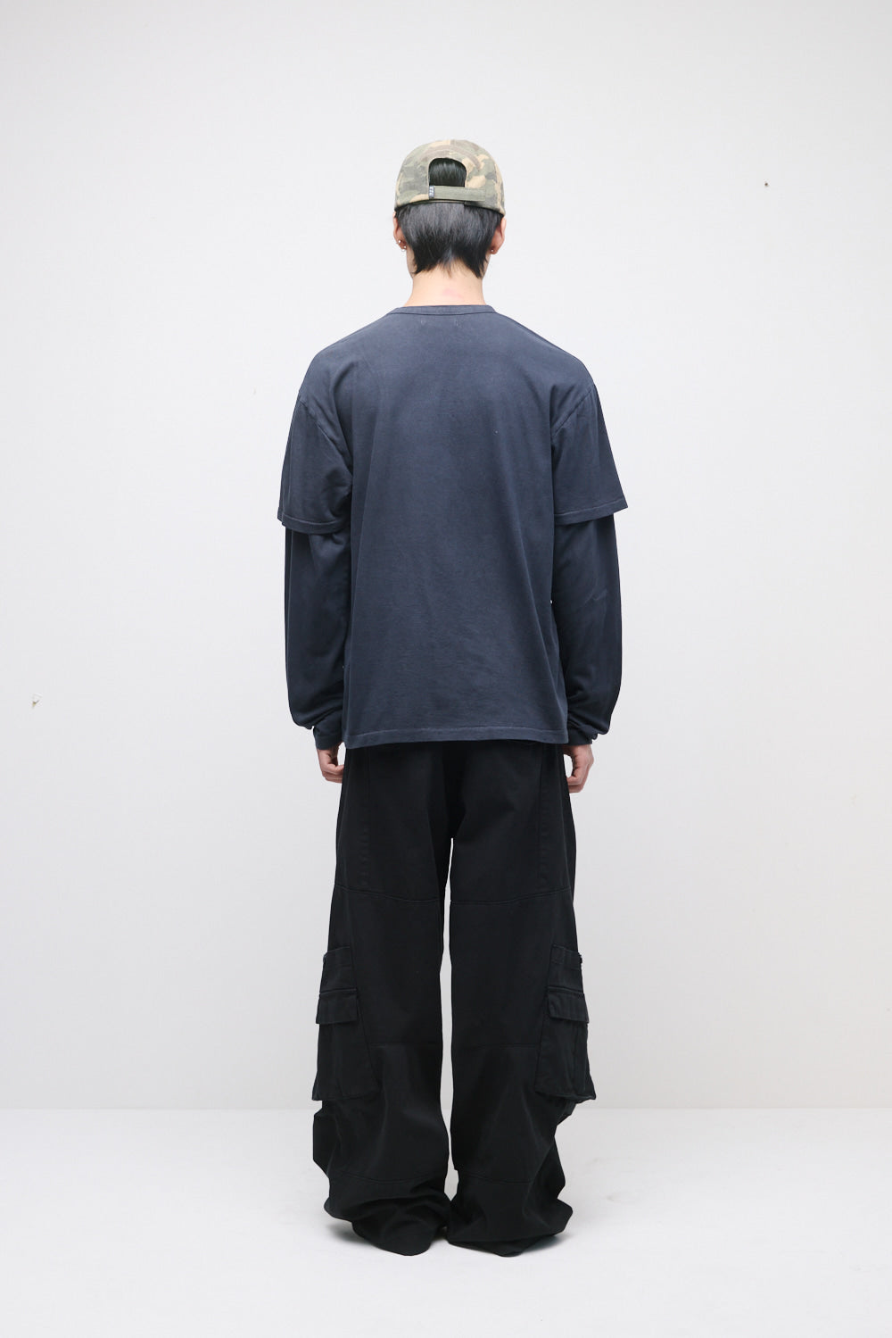 Hatchingroom - Split Tee Over Dyed Blue (Charcoal) product image 8 | TRAB K-Fashion Australia
