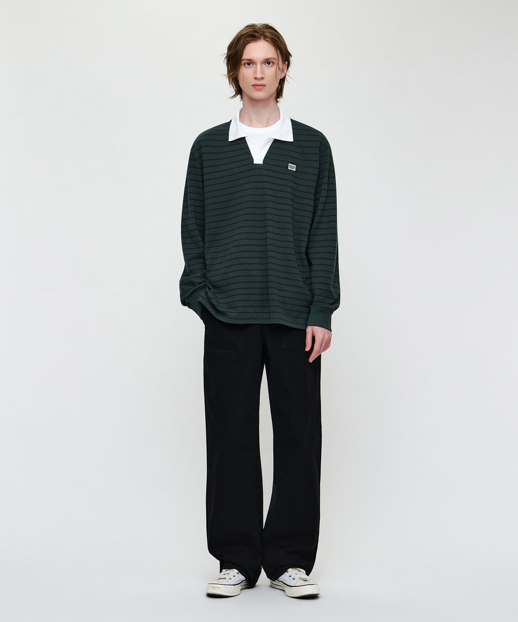 Marithe & Francois Girbaud - Collar Pique Long Sleeve Tee (Stripe) product image 4 | TRAB K-Fashion Australia