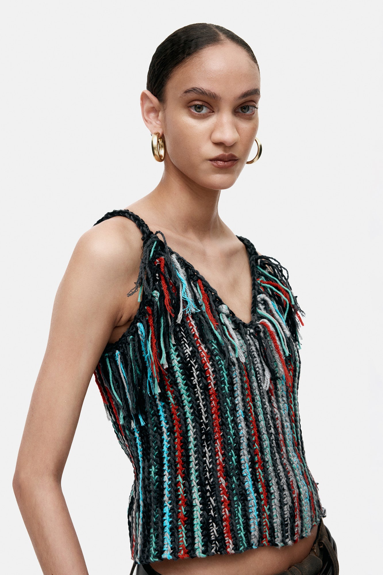 Andersson Bell - Peytona Fringed Hand Knitted Top (Multi) product image 4 | TRAB K-Fashion Australia