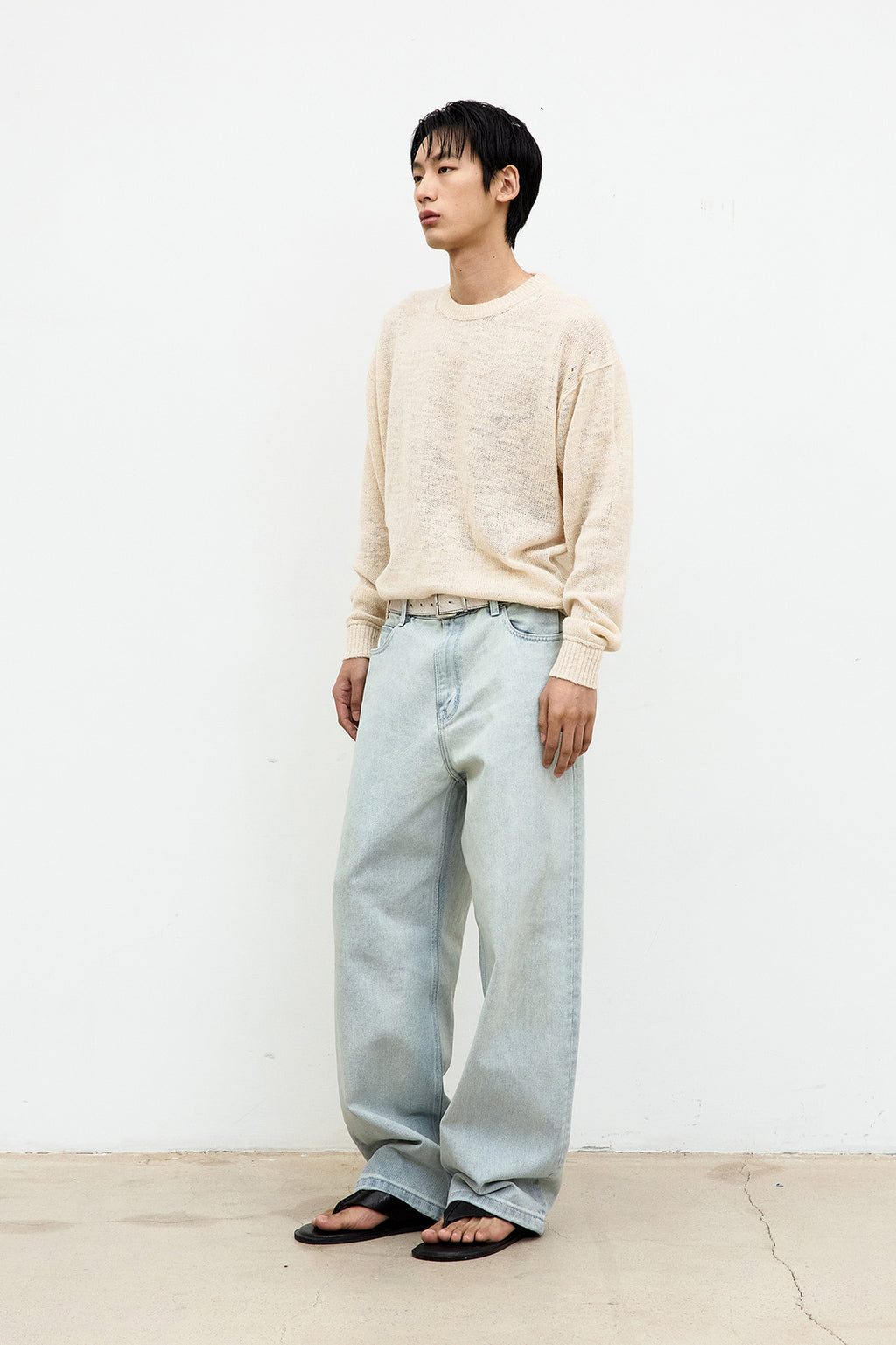 Coor - Mixed Slub Crewneck Sweater (Ivory) product image 3 | TRAB K-Fashion Australia