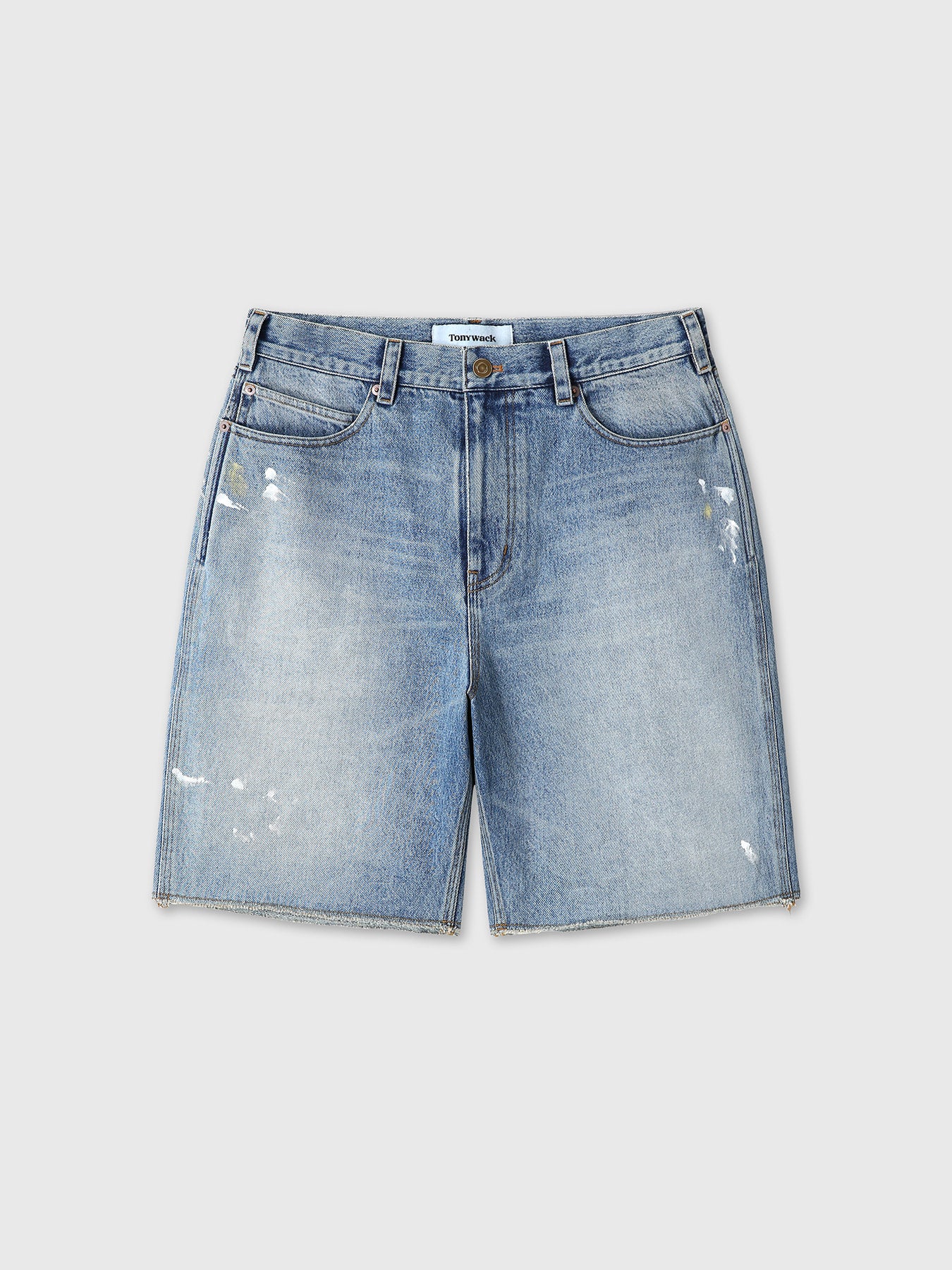 Tonywack - Hand-Painted Raw Hem Denim Shorts (Vintage Blue) product image 11 | TRAB K-Fashion Australia