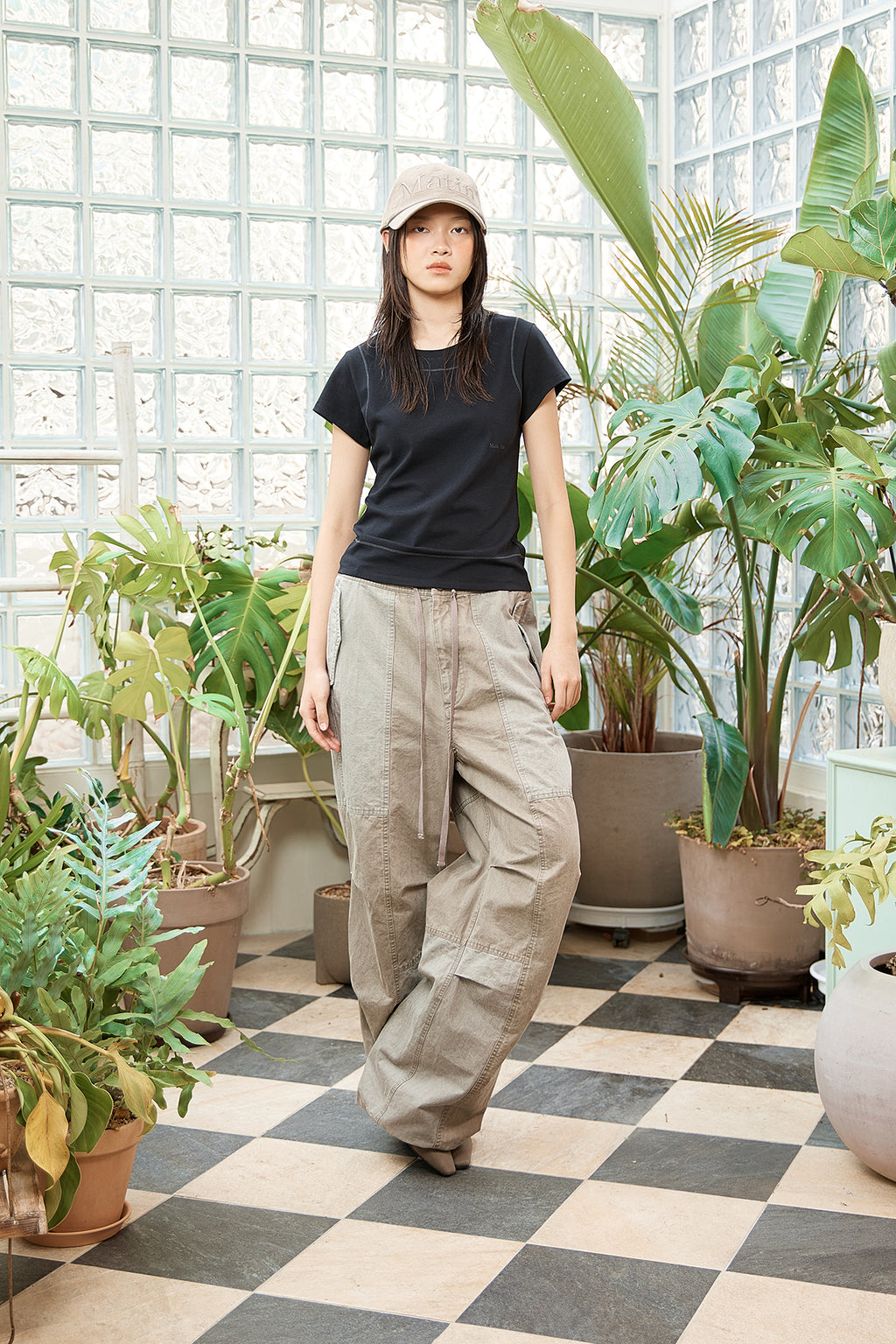 Matin Kim - Stitch Point Small Logo Top (Black) product image 9 | TRAB K-Fashion Australia