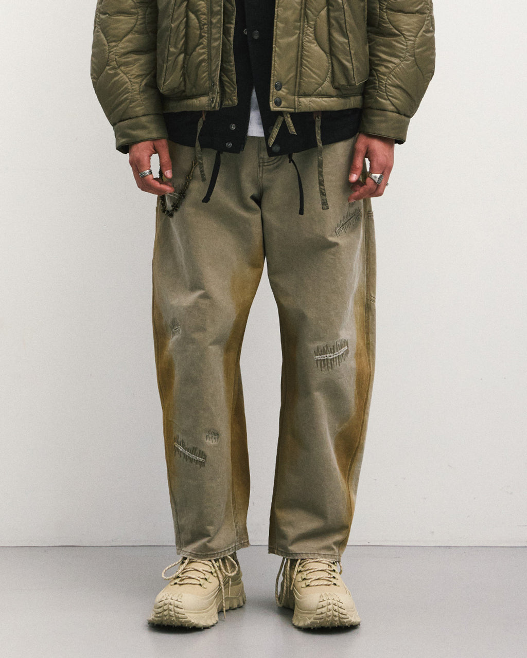 Eastlogue - Damaged Carpenter Pants (Vintage Beige) product image 2 | TRAB K-Fashion Australia