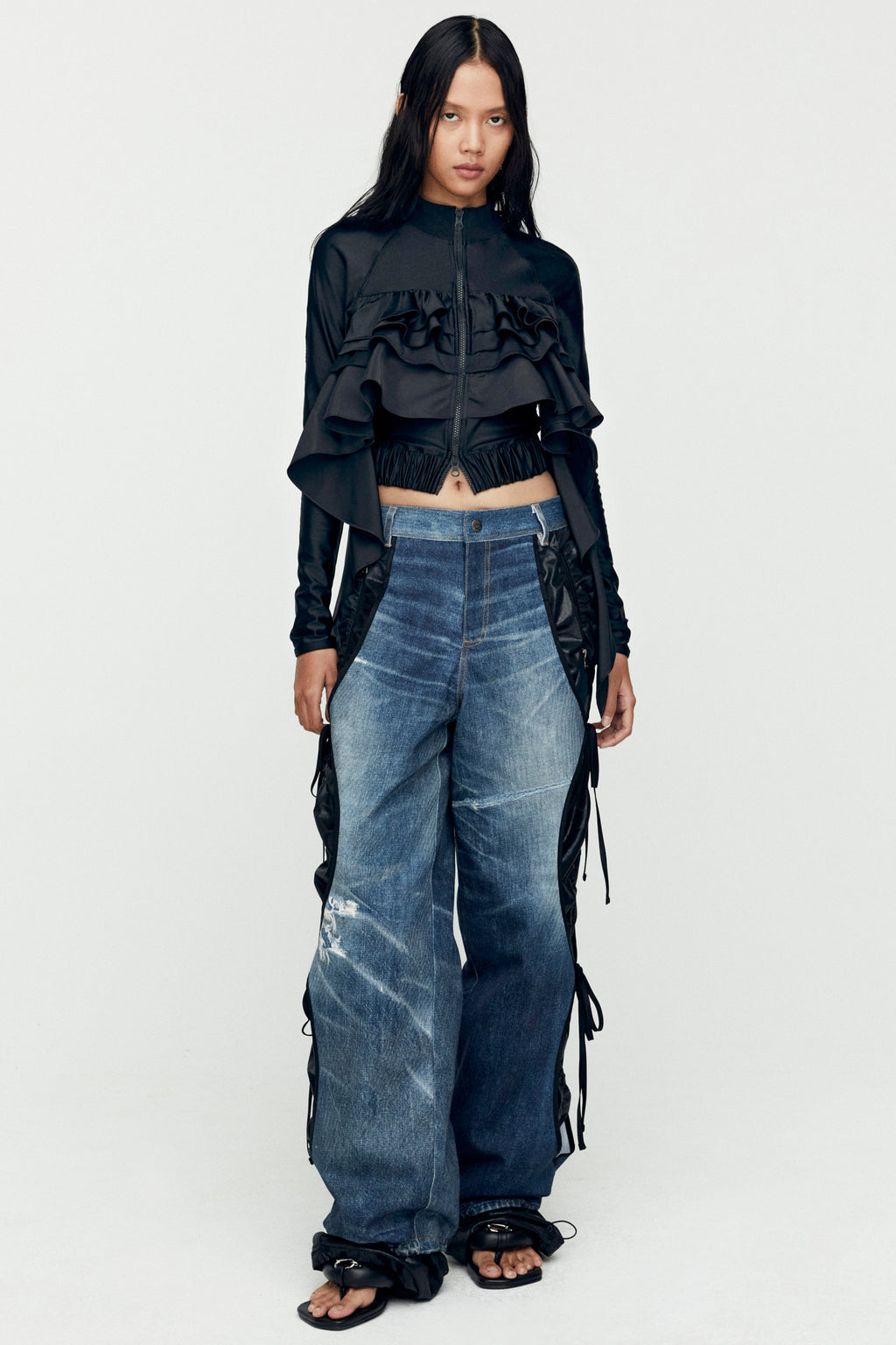 Andersson Bell - Riley Ruffle Tight Zip Up (Khaki) product image 5 | TRAB K-Fashion Australia