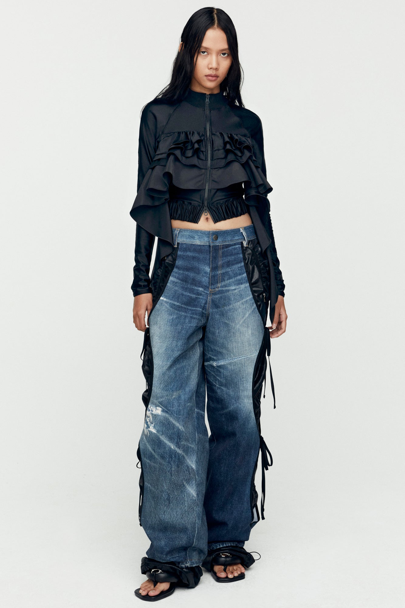 Andersson Bell - Riley Ruffle Tight Zip Up (Khaki) product image 5 | TRAB K-Fashion Australia