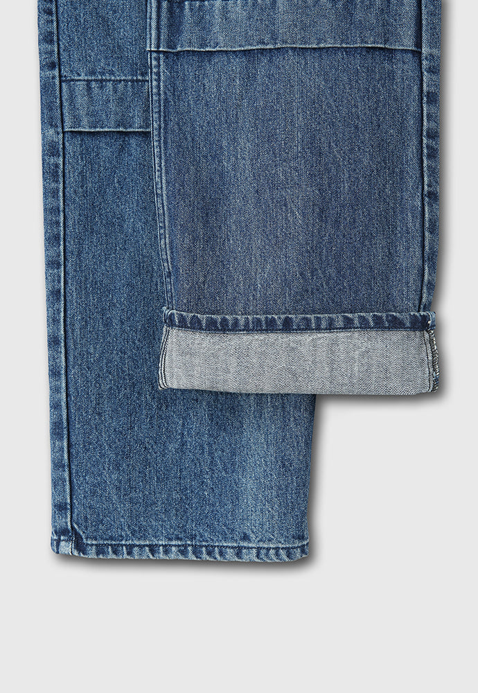 Tonywack - Relaxed Cut Denim Cargo Jeans (Faded Mid Blue) product image 14 | TRAB K-Fashion Australia