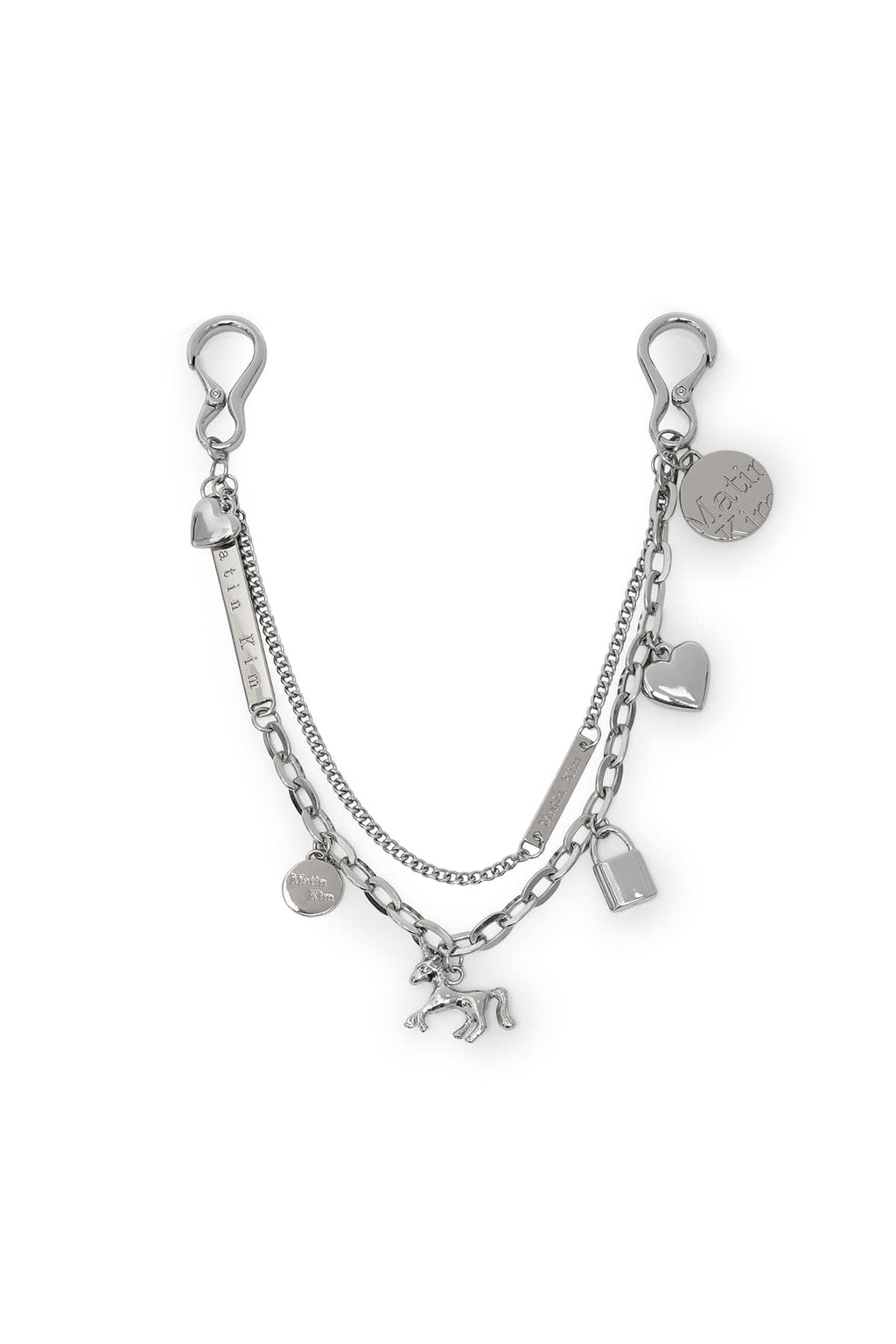 Matin Kim - Matin Double Metal Chain Strap (Silver) product image 2 | TRAB K-Fashion Australia