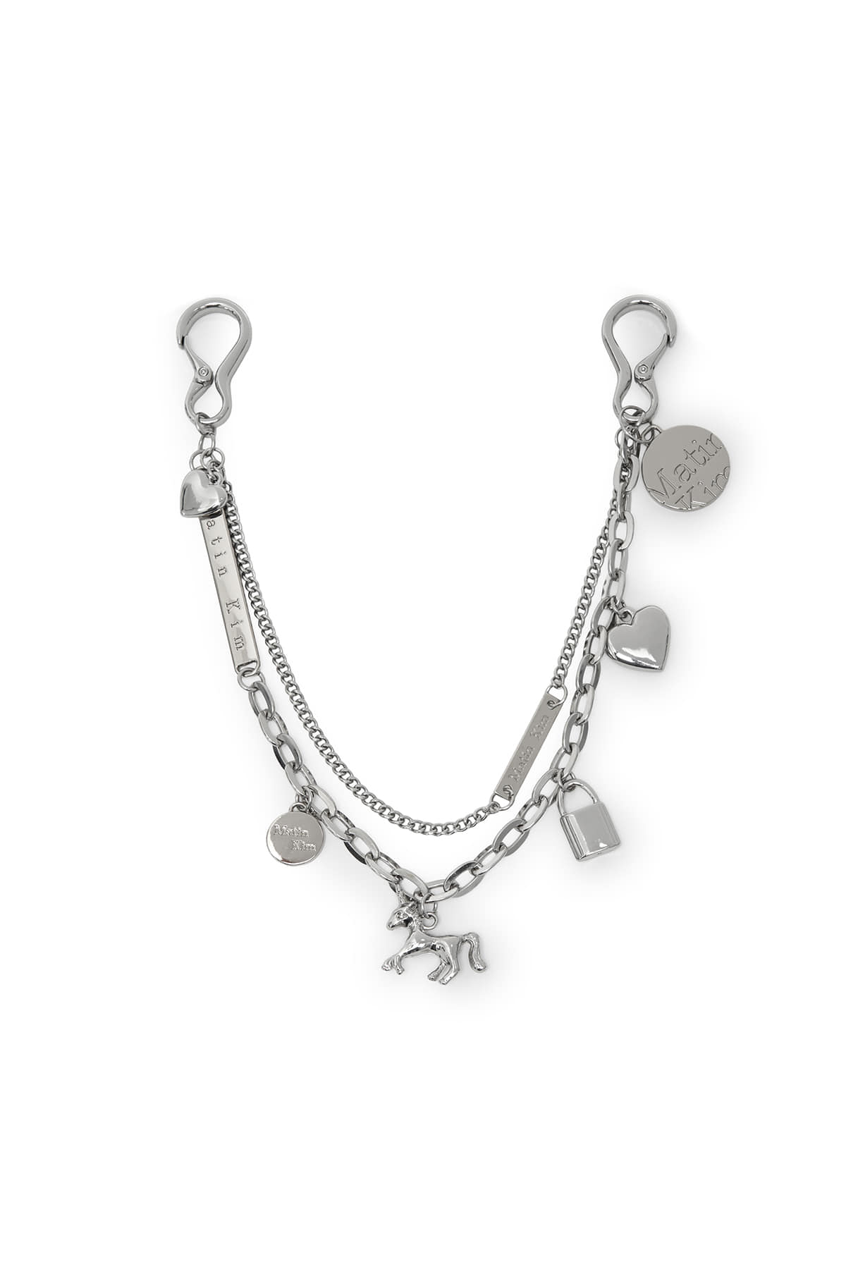 Matin Kim - Matin Double Metal Chain Strap (Silver) product image 2 | TRAB K-Fashion Australia