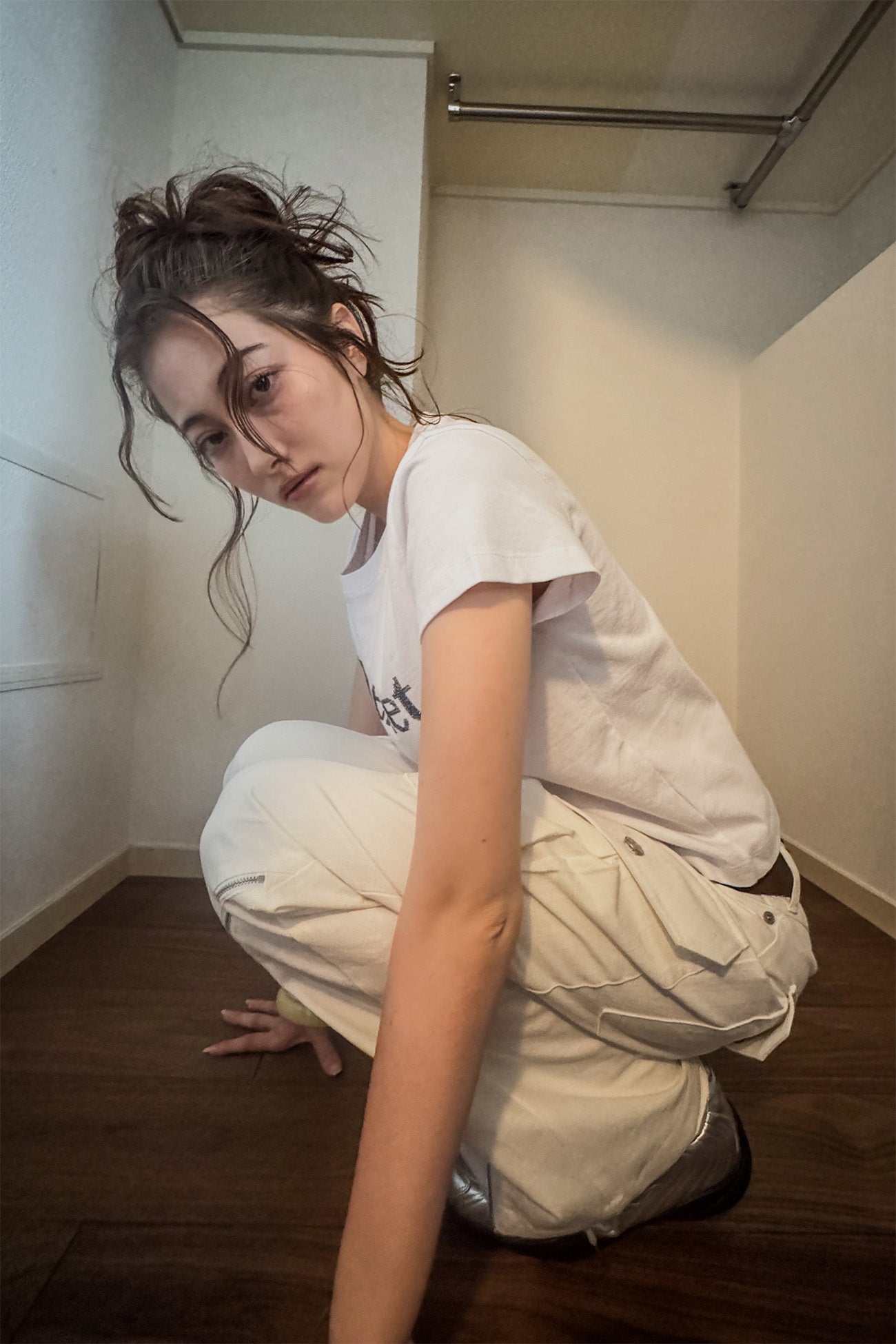Deinet - Zipper Bootscut Cargo Pants (White) product image 8 | TRAB K-Fashion Australia