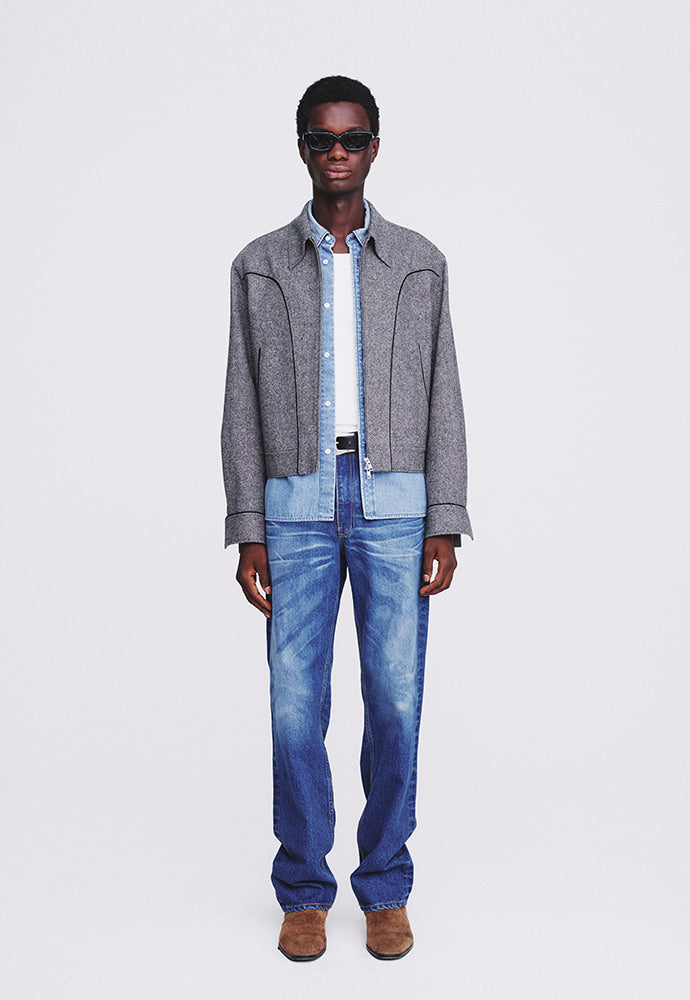 Tonywack - Caviar Wool Flannel Piping Western Jacket (Tweed Grey) product image 1 | TRAB K-Fashion Australia