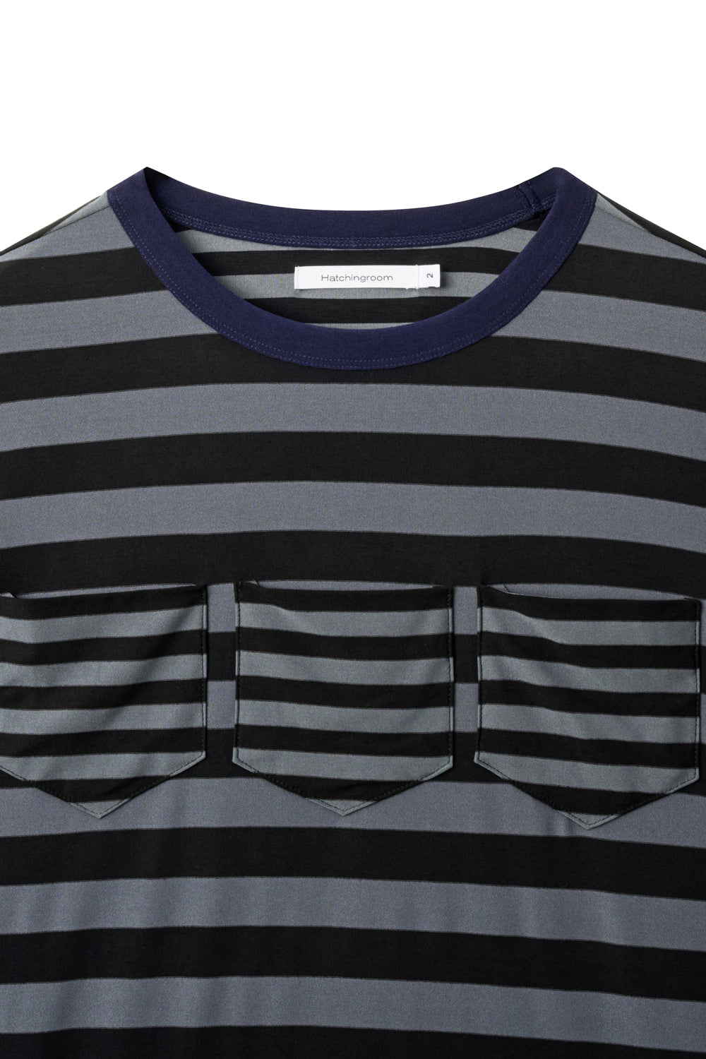Hatchingroom - Triple Pocket Tee Stripe (Graphite) product image 3 | TRAB K-Fashion Australia