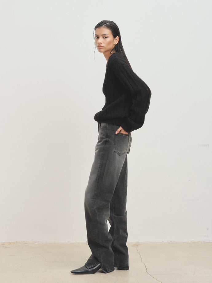 Tonywack - Straight Denim Trousers (Washed Black) product image 2 | TRAB K-Fashion Australia