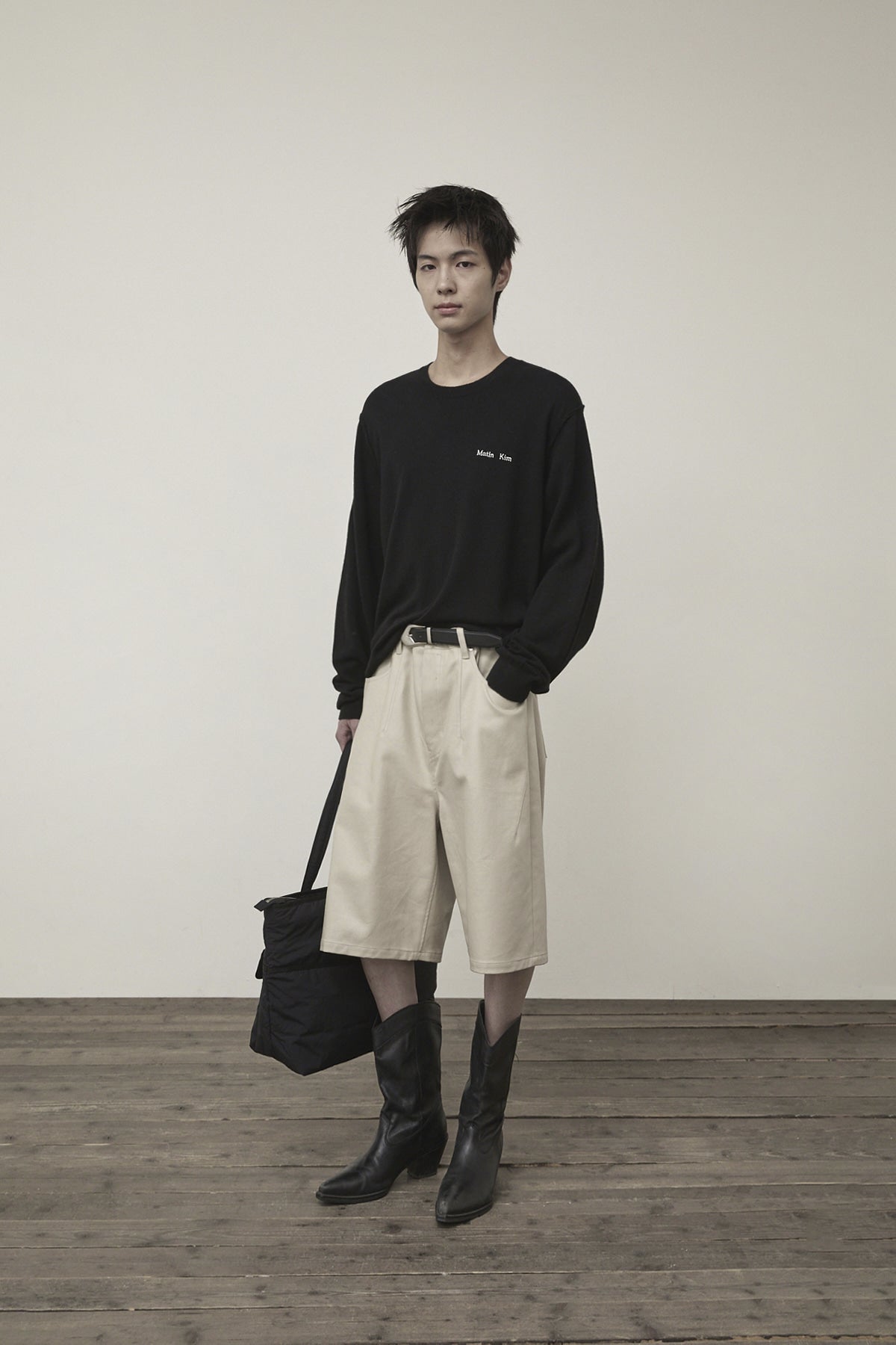 Matin Kim - Cashmere Blended Round Knit Pullover (Black) product image 8 | TRAB K-Fashion Australia