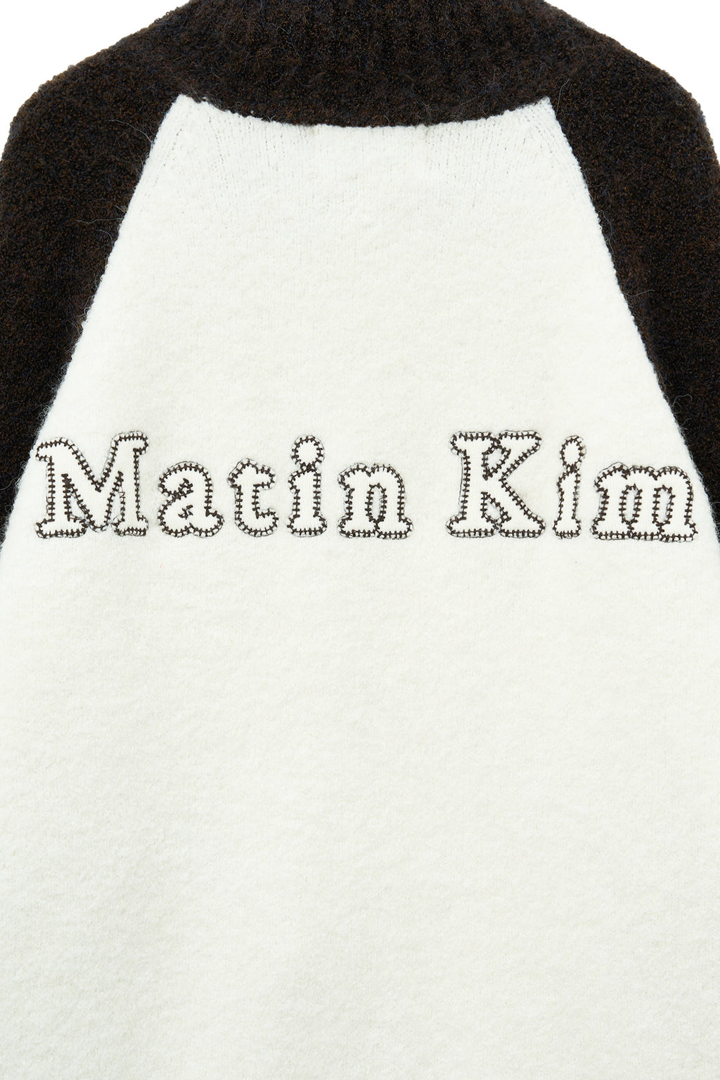 Matin Kim - High Neck Raglan Knit Zip Up (Dark Brown) product image 3 | TRAB K-Fashion Australia
