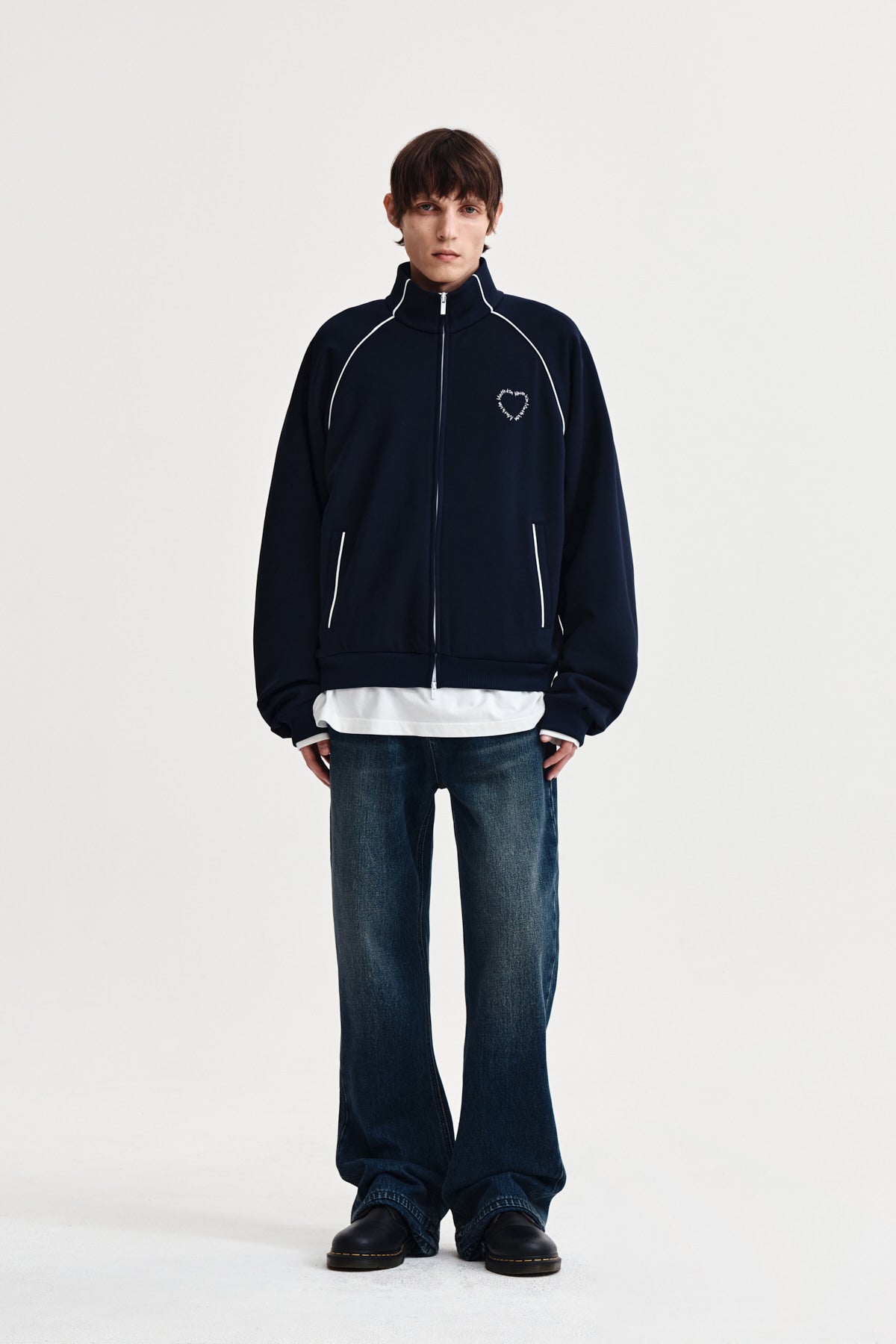 Matin Kim - Heart Logo Track Jumper (Navy) product image 13 | TRAB K-Fashion Australia