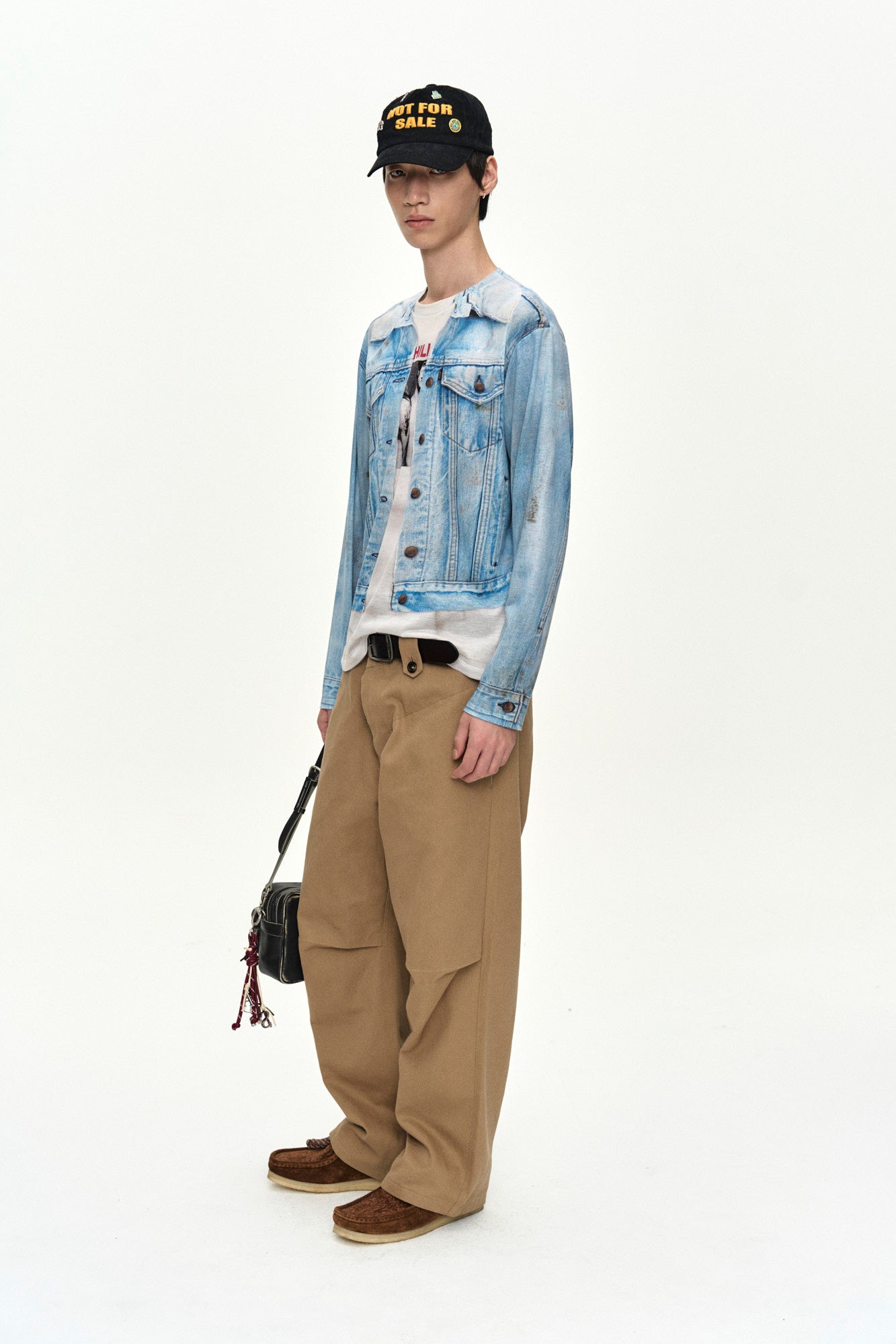 Andersson Bell - Unisex Denim Jacketed Trompe-L’oeil L/s T-Shirt (Blue/White) product image 6 | TRAB K-Fashion Australia