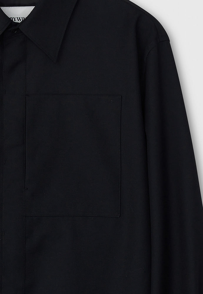Tonywack - Wool Twill Hidden Pocket Shirt (Black) product image 13 | TRAB K-Fashion Australia